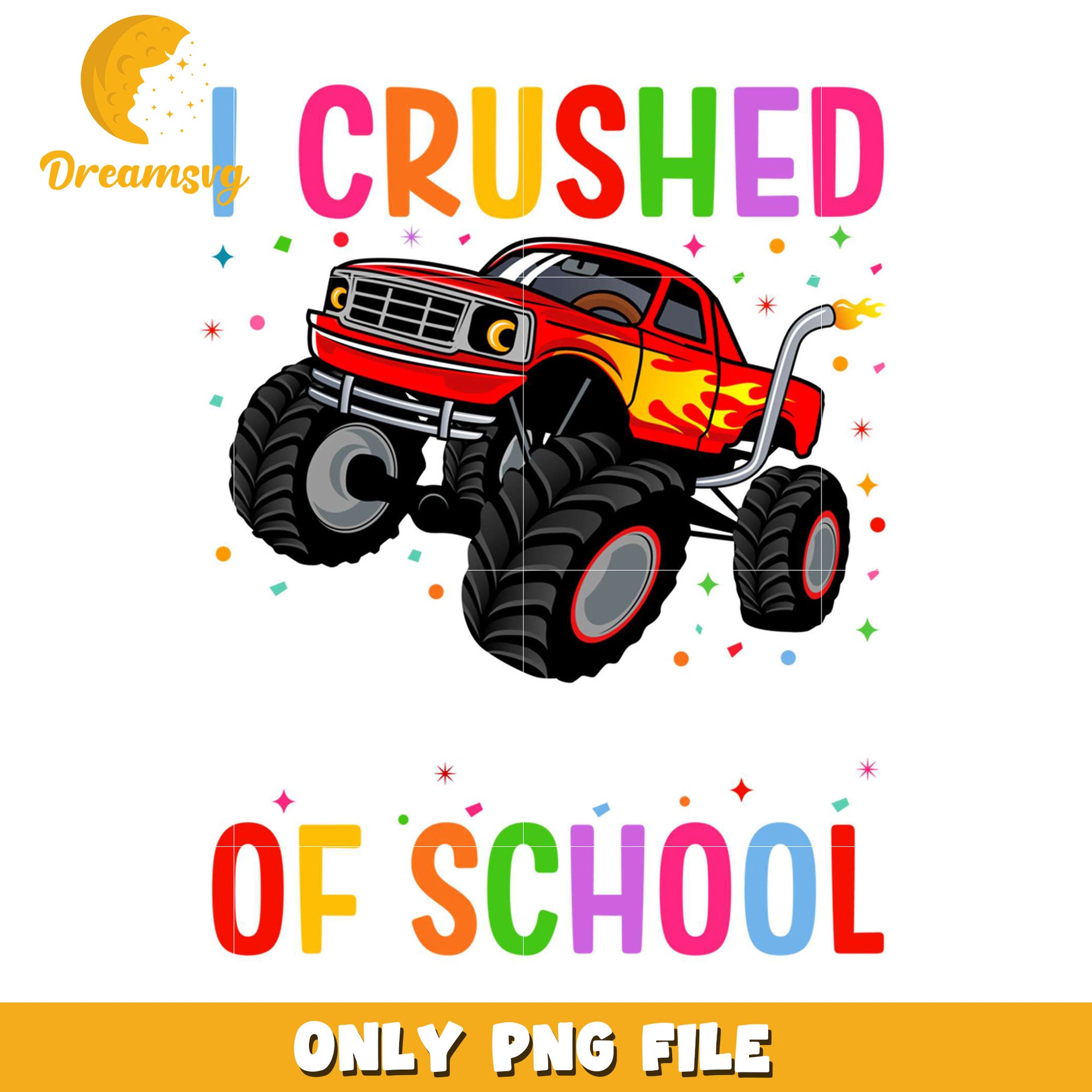 Monster Truck Crushed School PNG