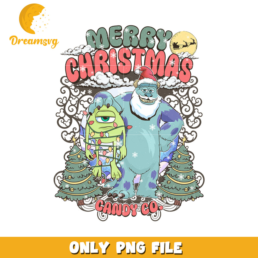 Monster inc christmas holiday cheer png, disney festive png