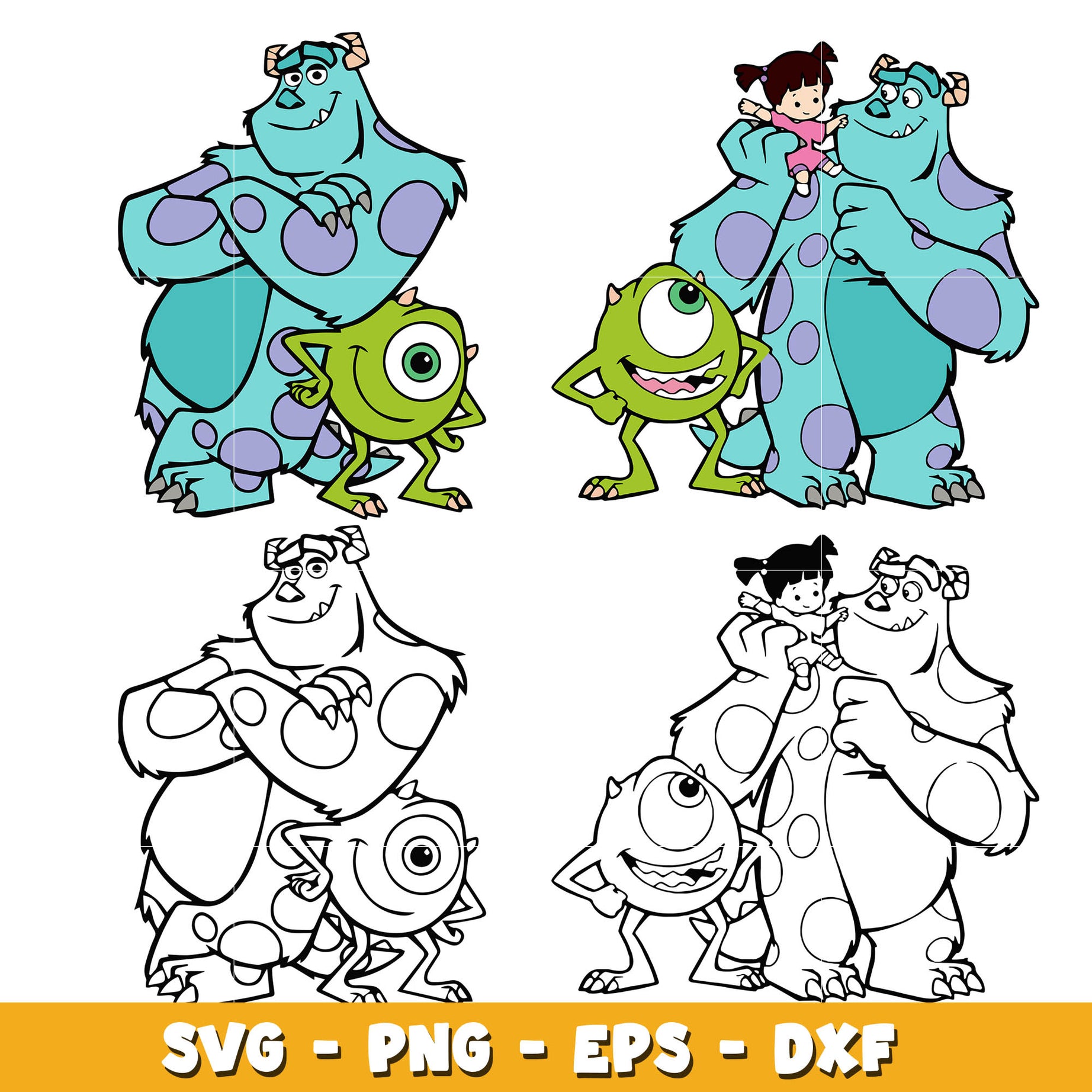 Mike Sully Merch & Gifts bundle svg,  Disney cartoon svg, Digital download 