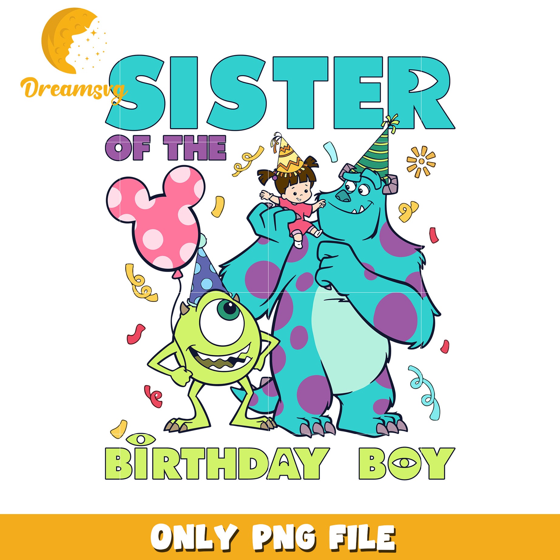 Monsters Inc Birthday Boy Sister PNG