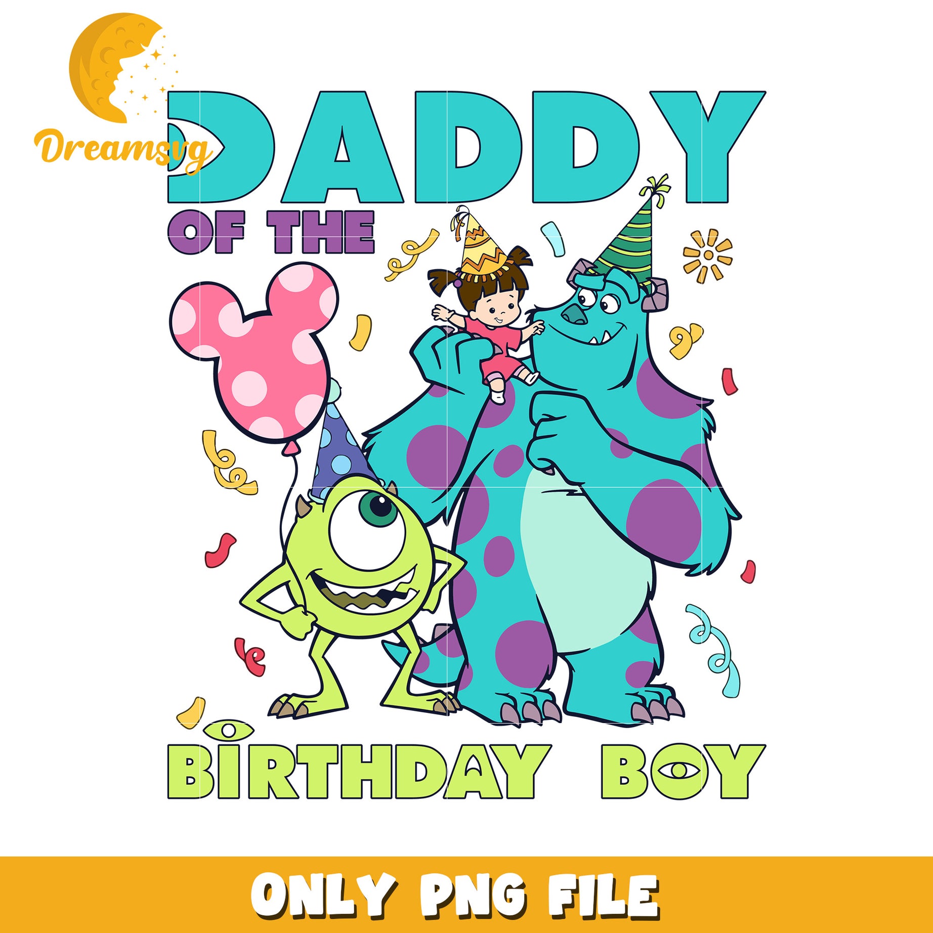 Monsters Inc Daddy Birthday PNG