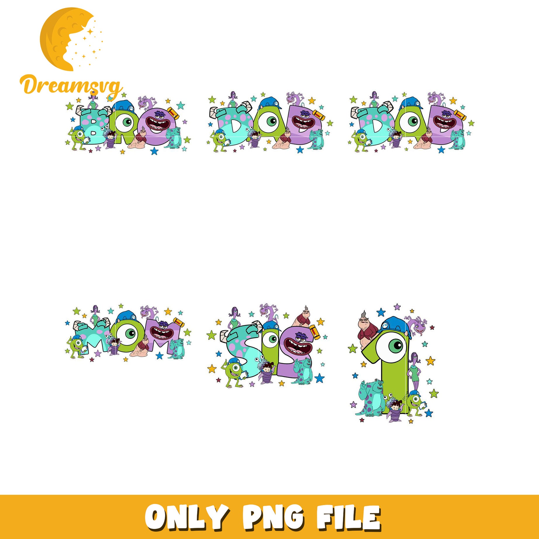 Monsters Inc Family PNG Bundle