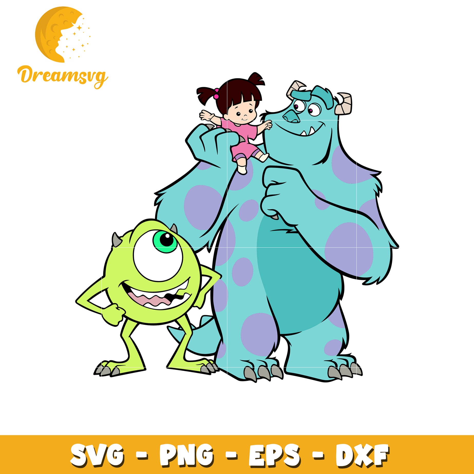 Monsters Inc SVG Bundle Boo, Sully, Mike