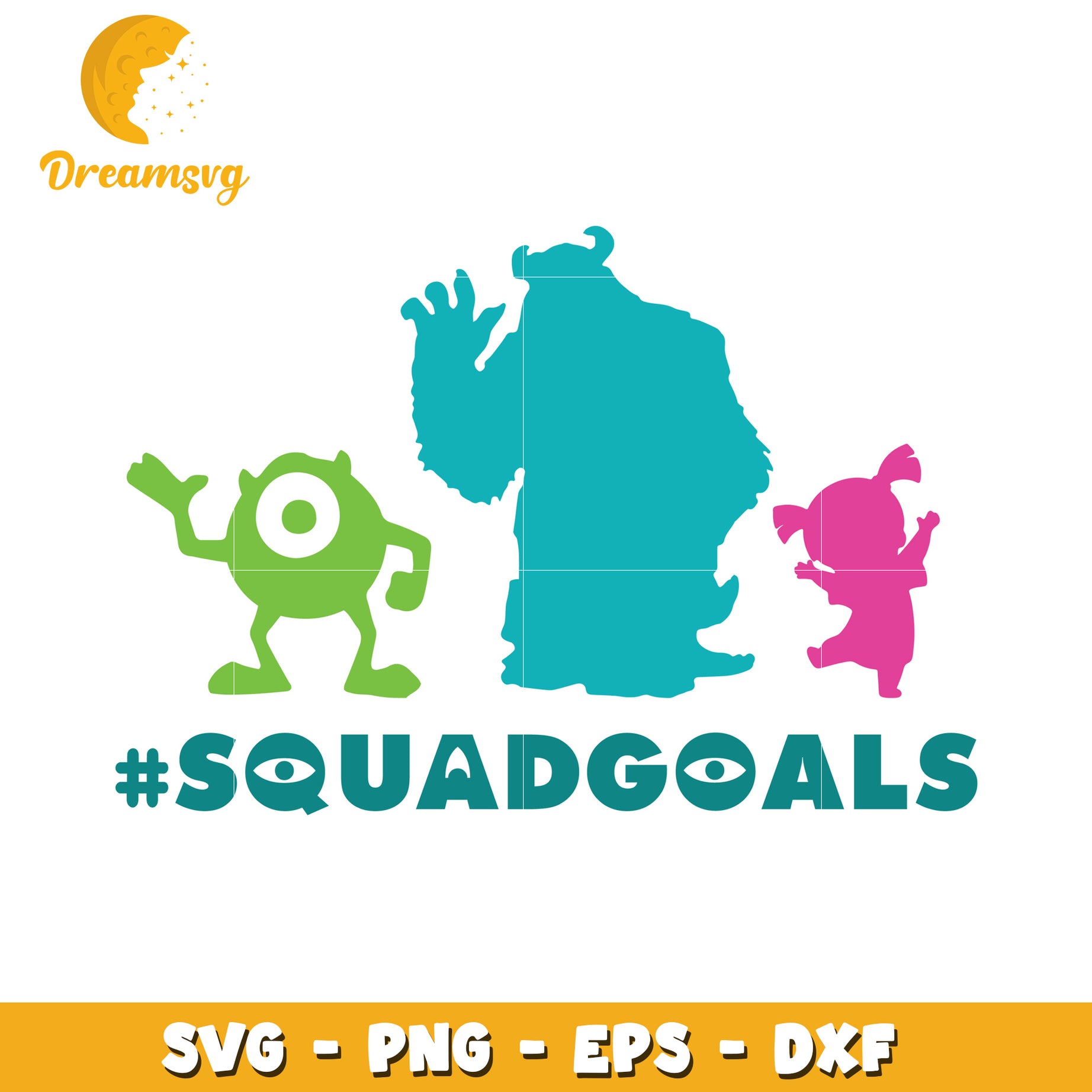 Monsters Inc Squad Goals SVG Cut File