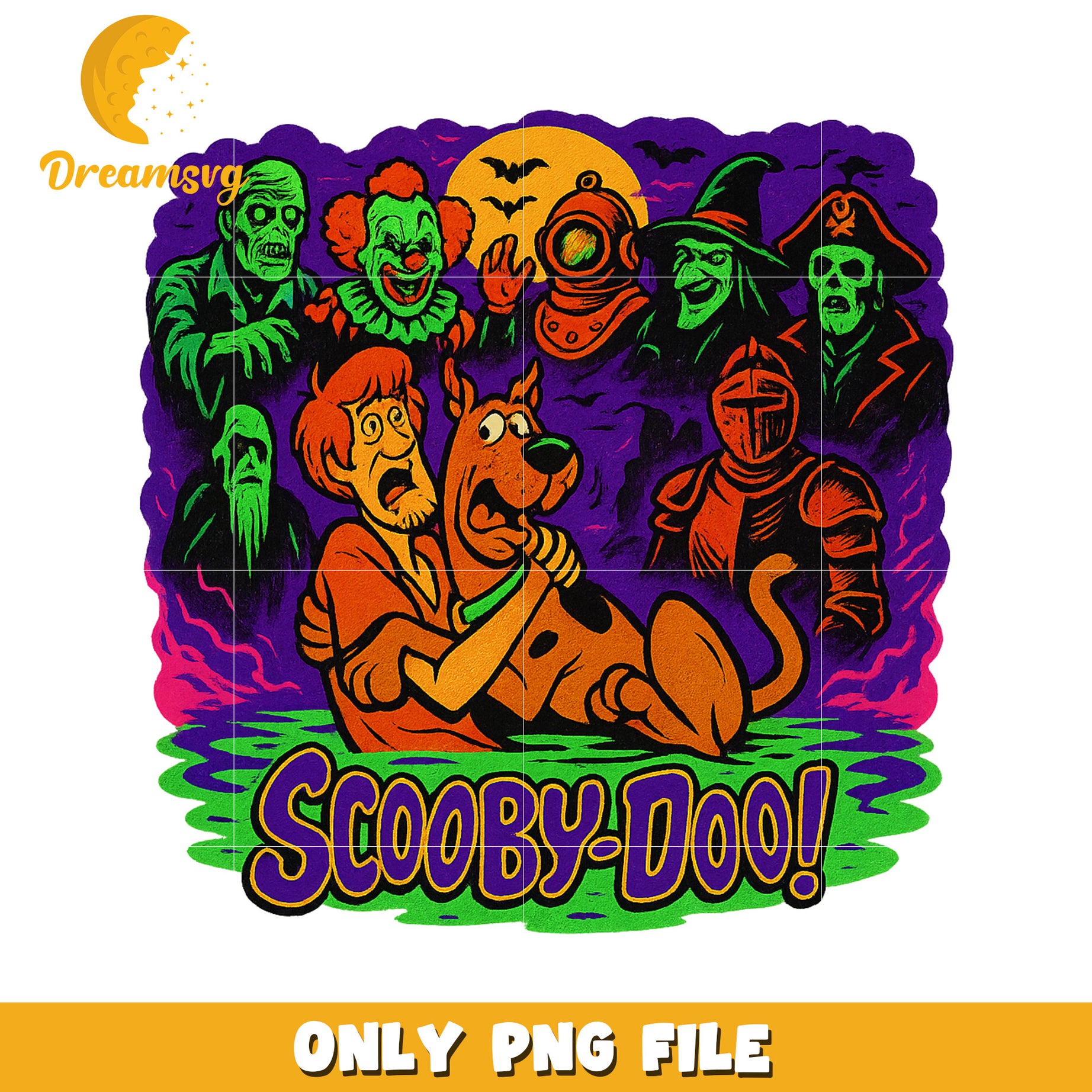 Monsters and ghosts in scooby doo png, scary scooby doo png, halloween scooby doo png