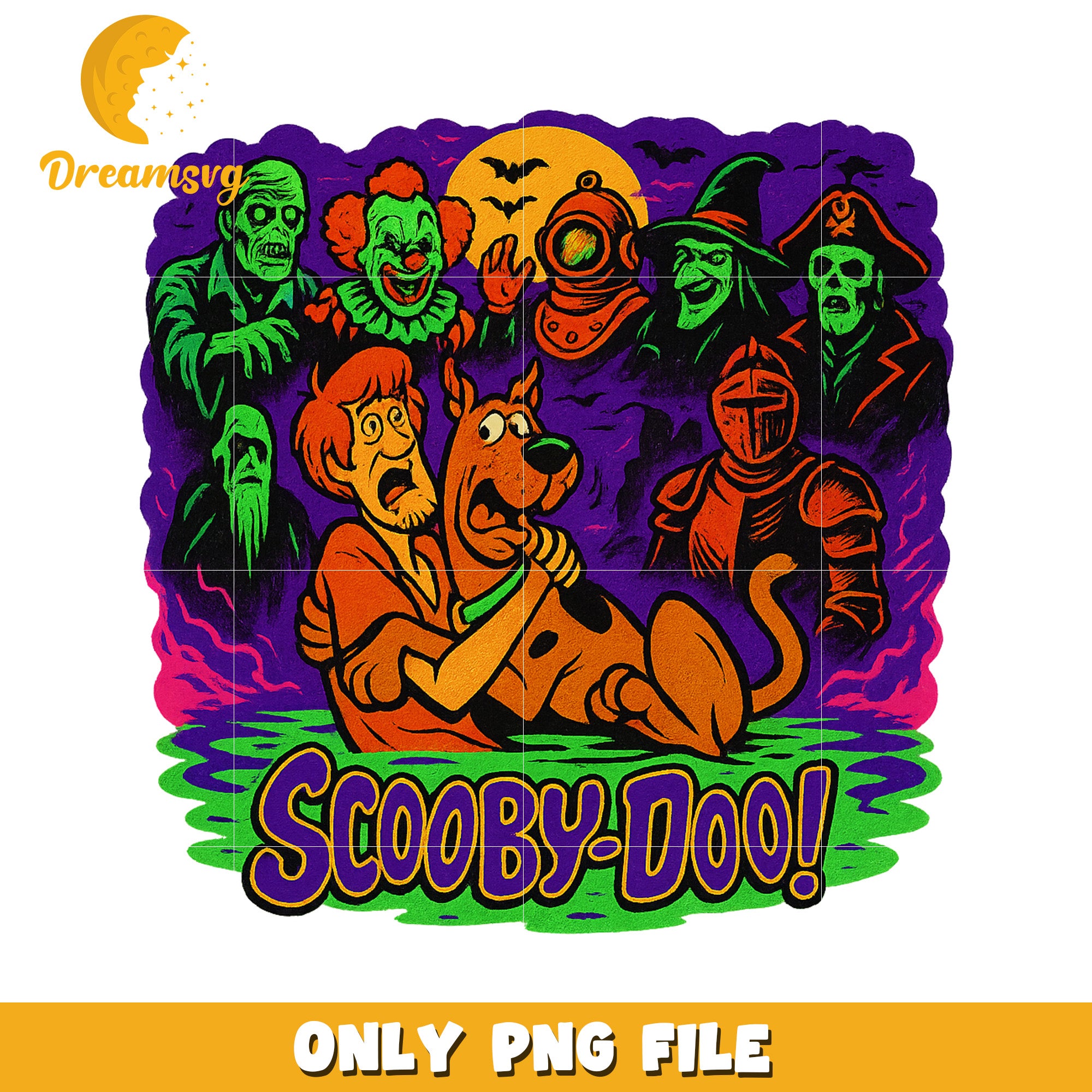 Monsters and ghosts in scooby doo png, scary scooby doo png, halloween scooby doo png