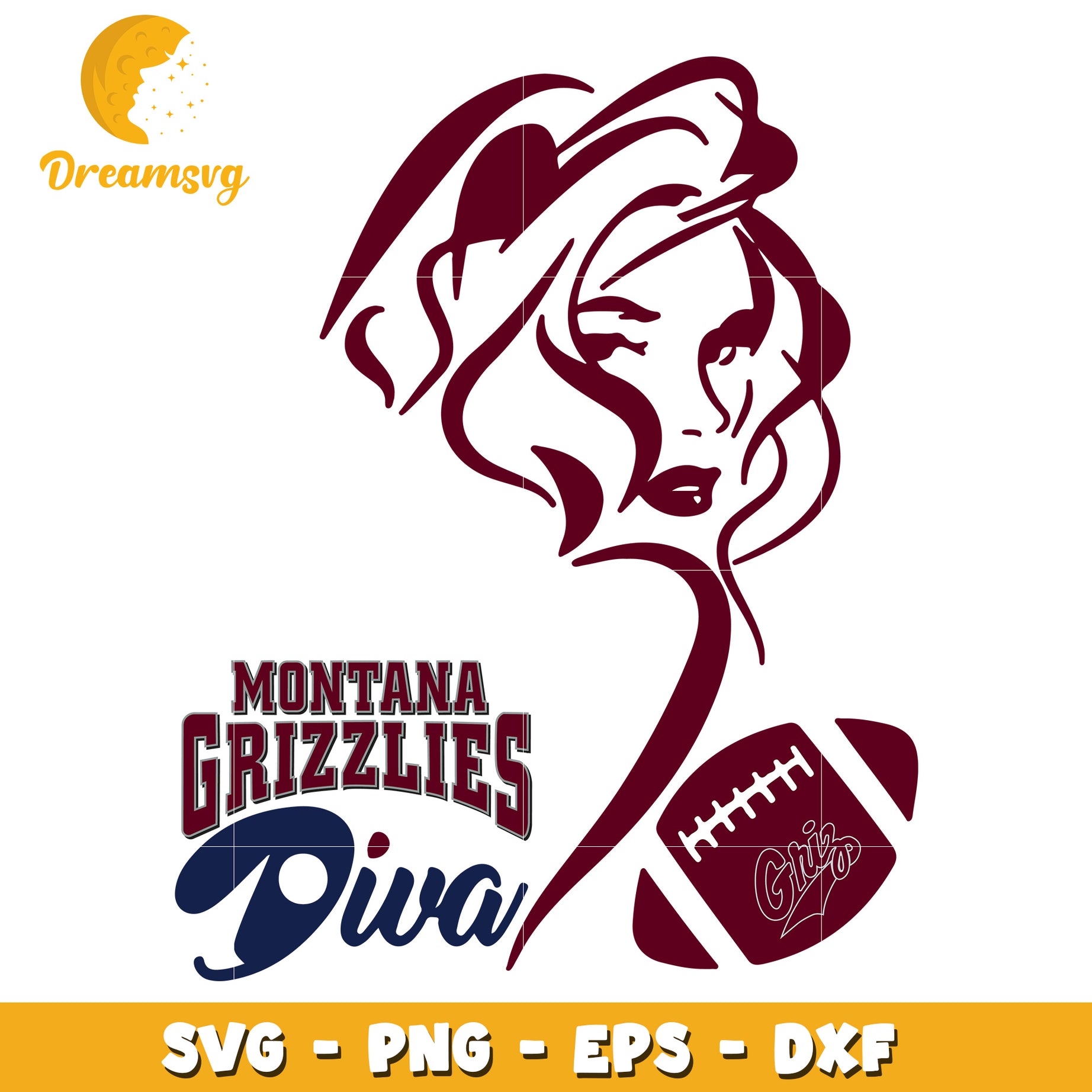 Montana Grizzlies Diva SVG Cut File