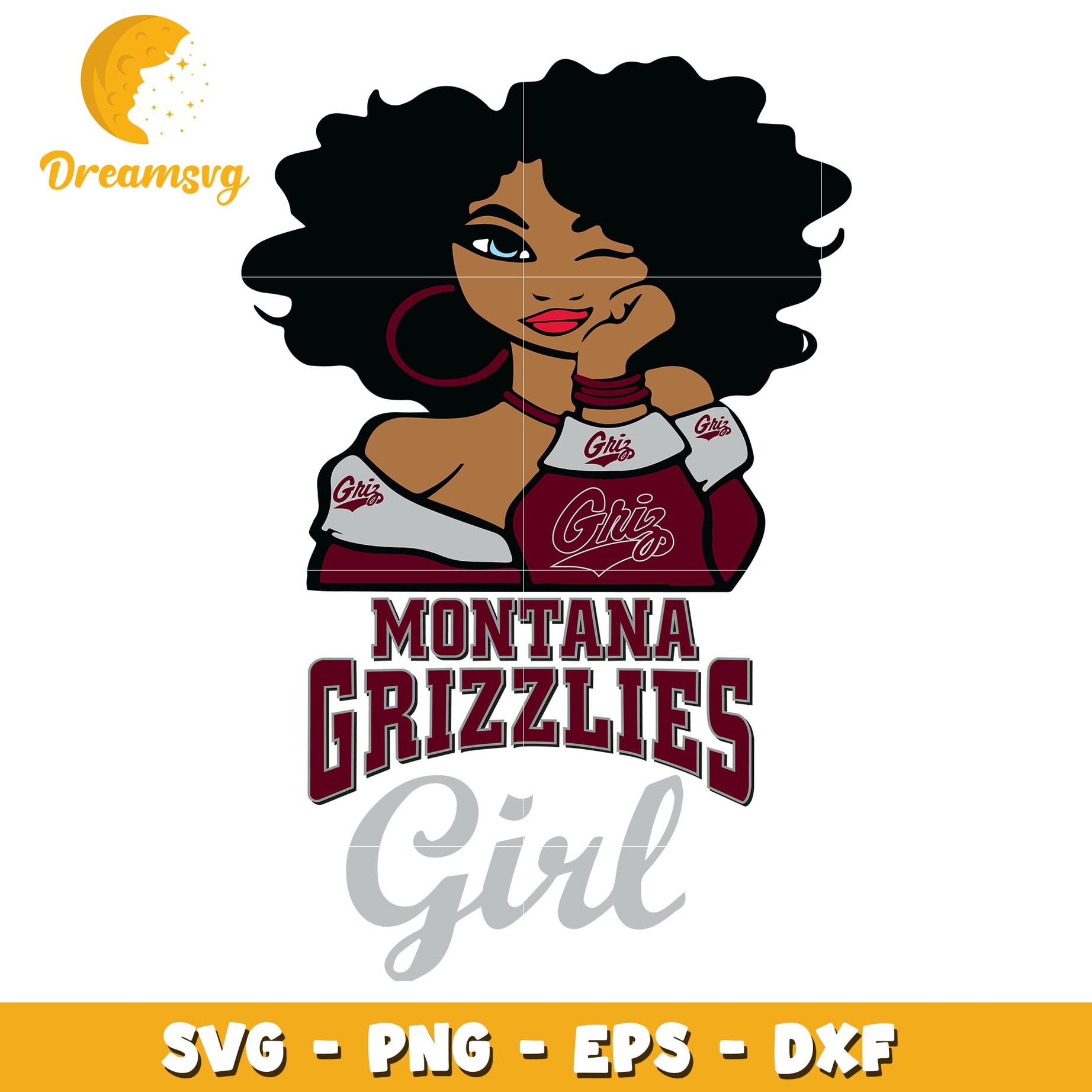 Montana Grizzlies Girl SVG PNG EPS DXF