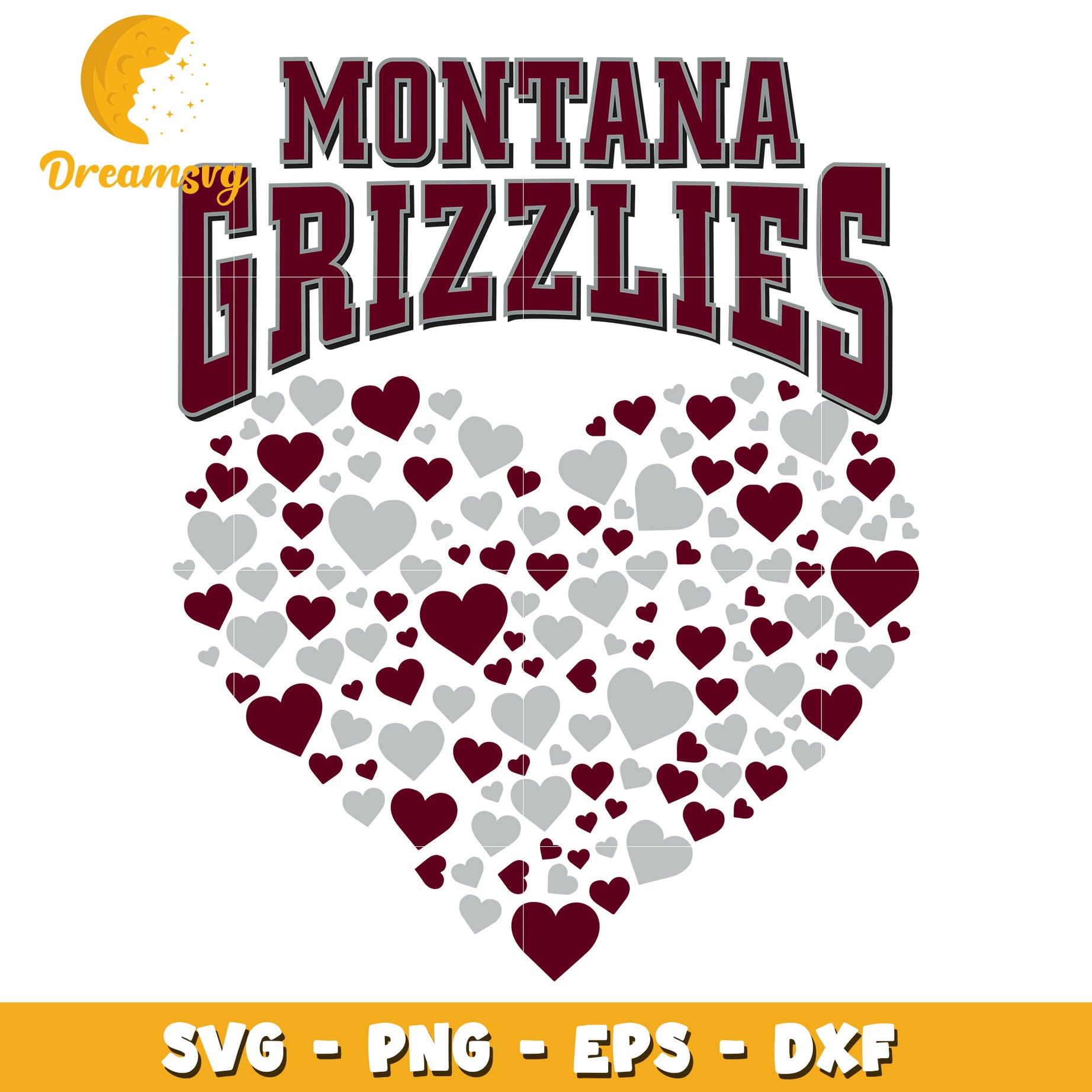 Montana Grizzlies Heart SVG Design for Fans and Crafters