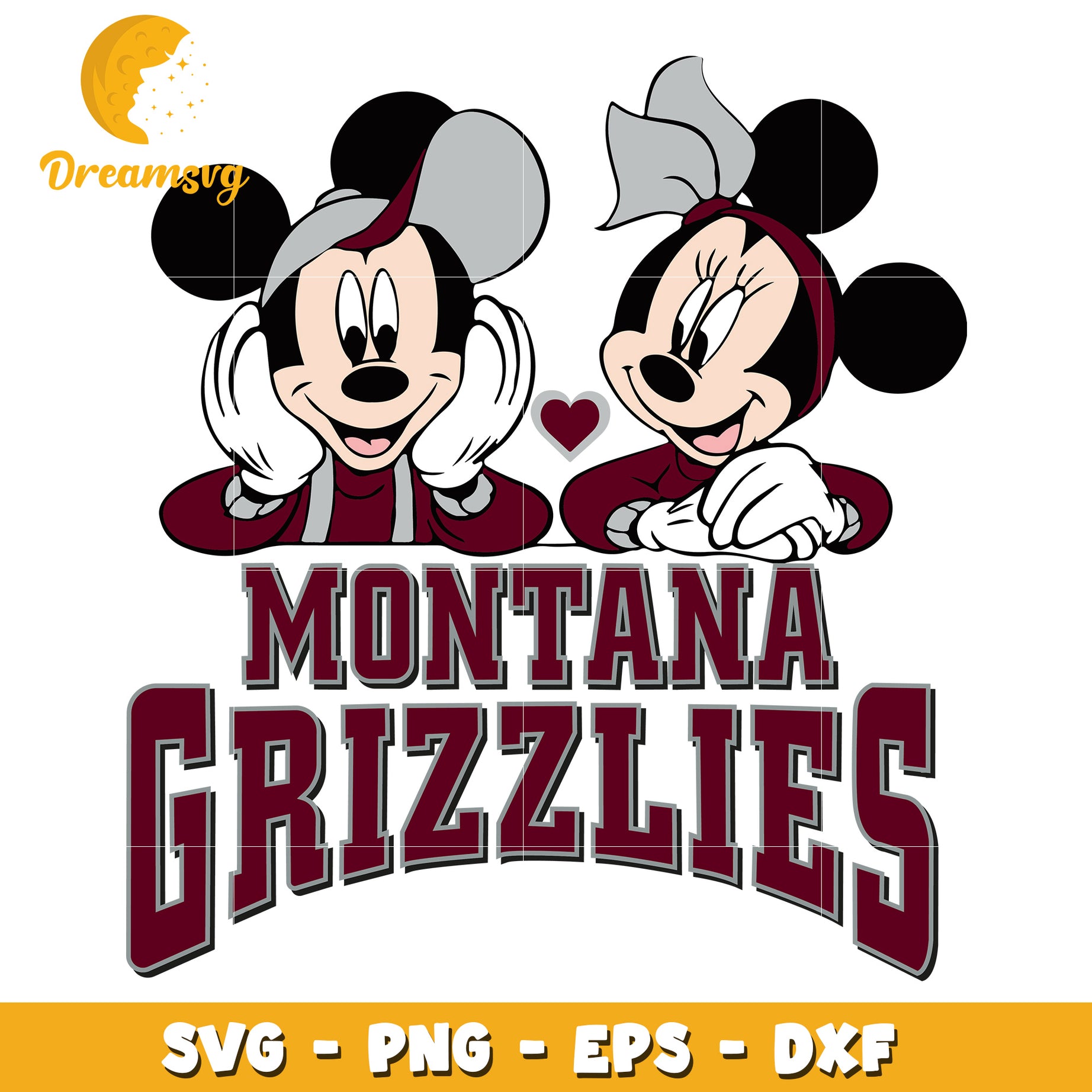 Montana Grizzlies Mickey Minnie SVG