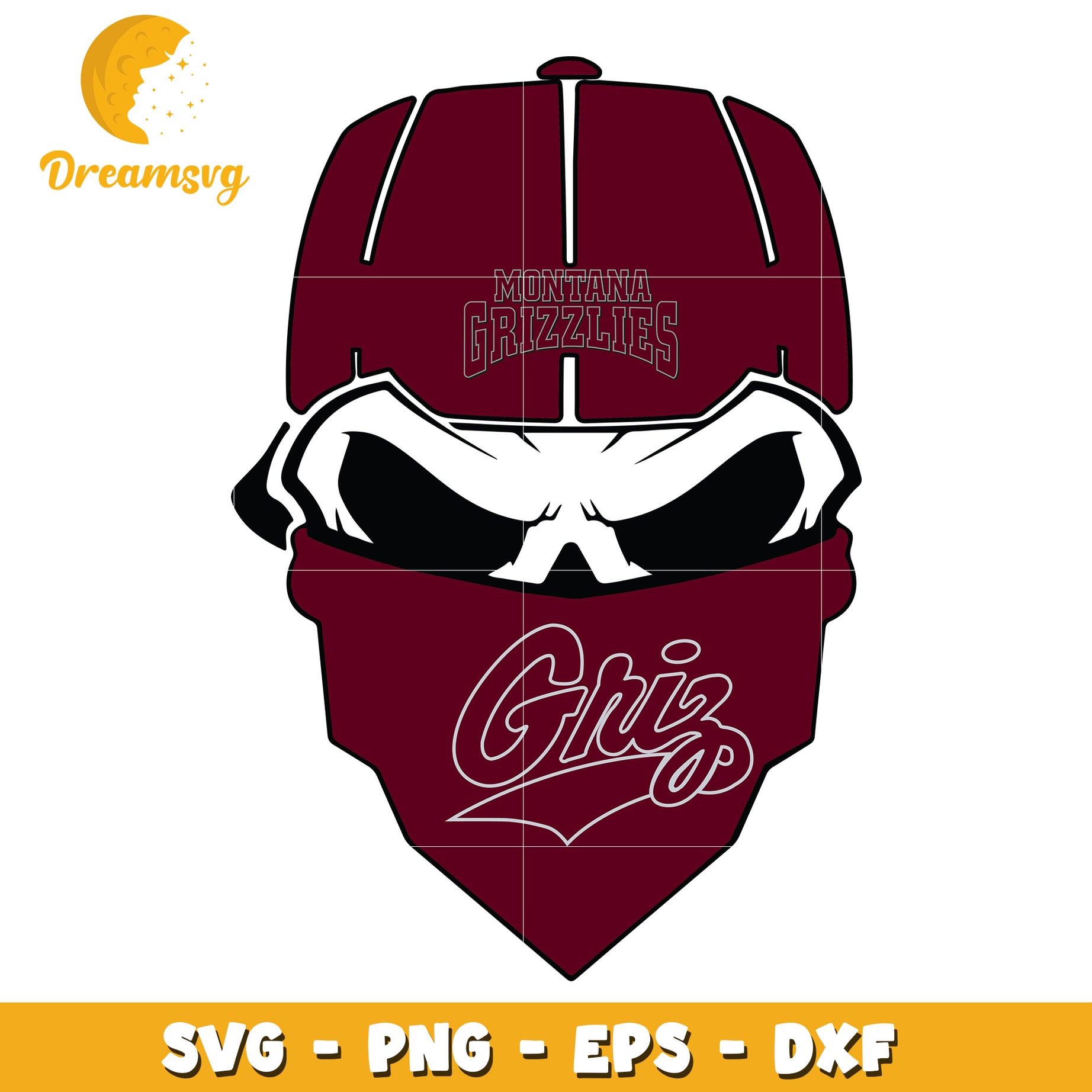 Montana Grizzlies Skull SVG Cut File