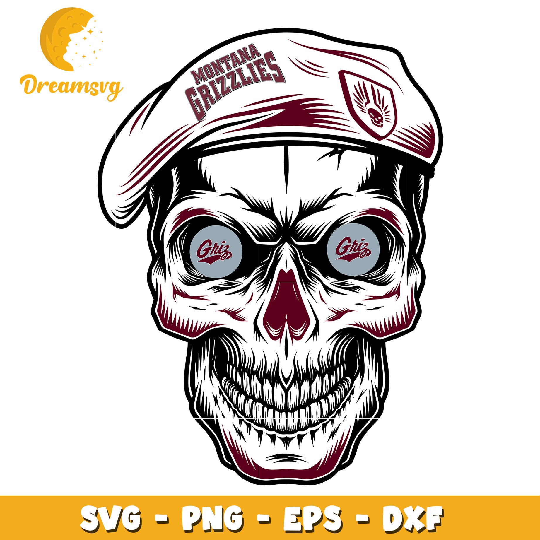 Montana Grizzlies Skull SVG PNG EPS DXF