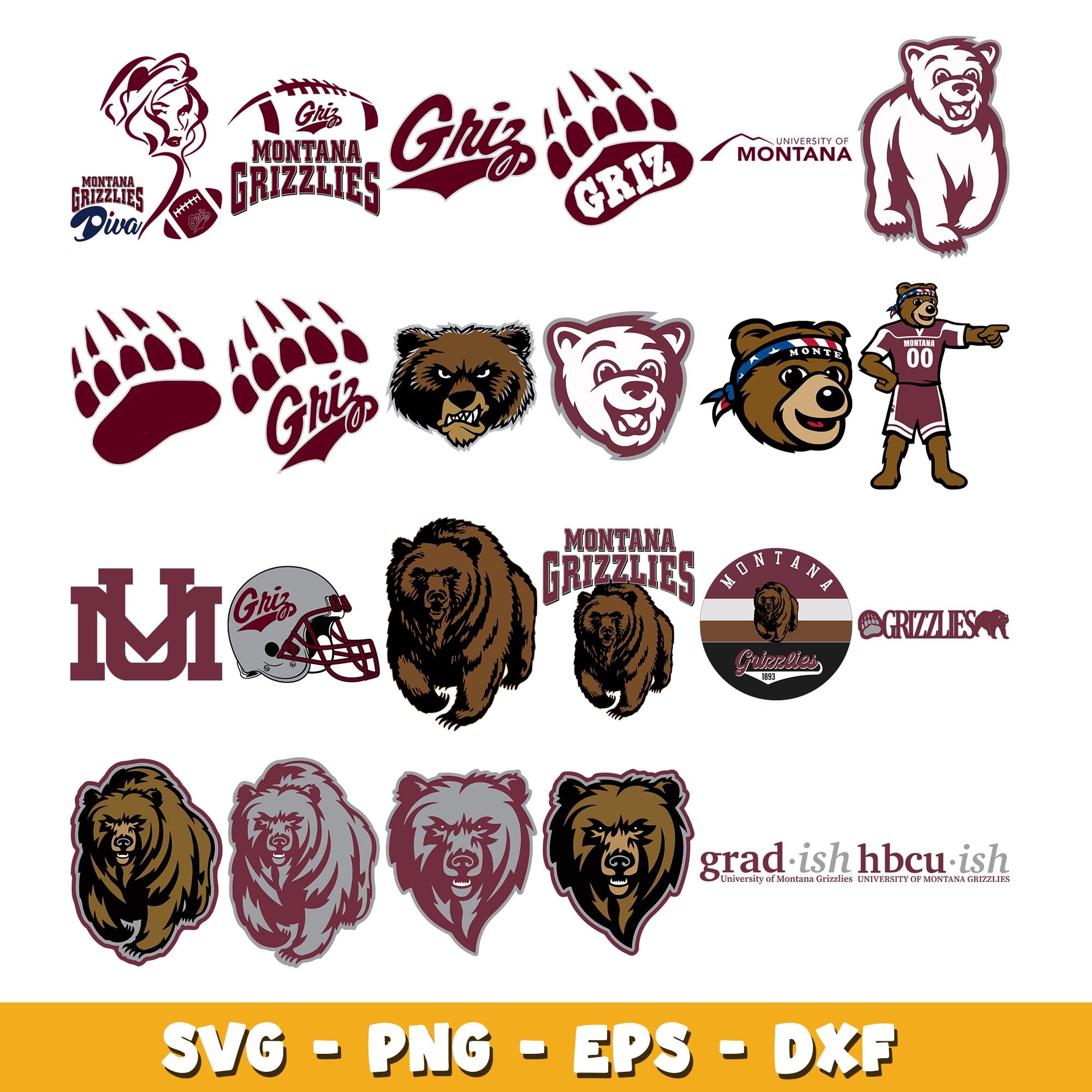 Montana Grizzlies Bundle svg, Montana Grizzlies logo svg, ncaa svg