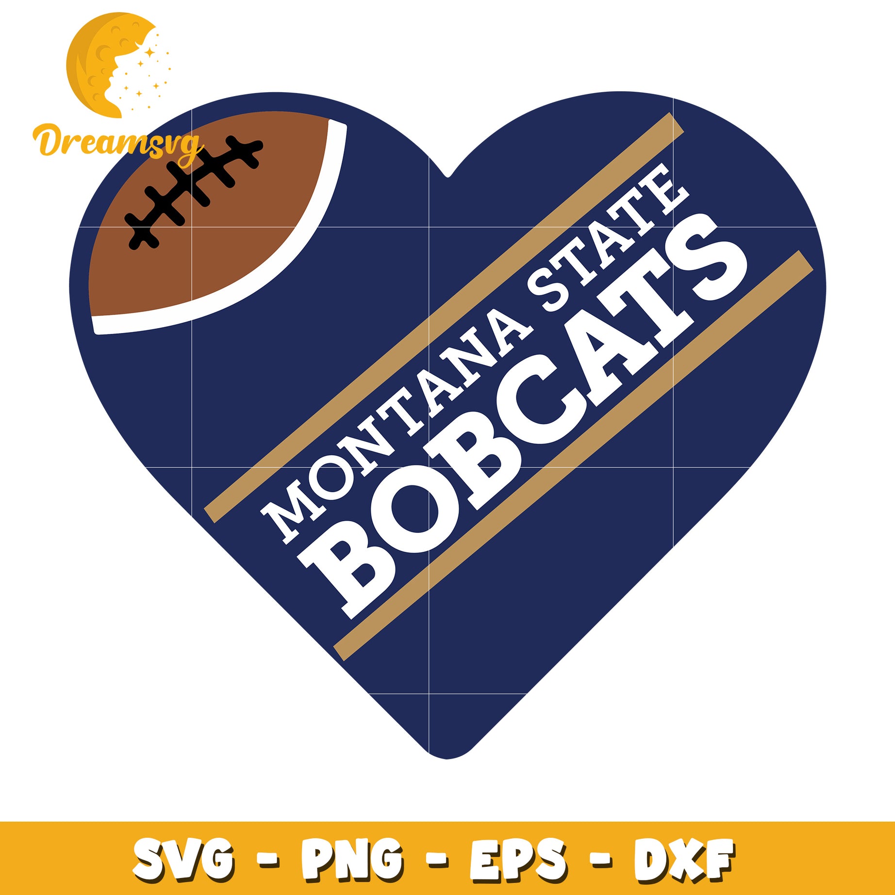 Montana State Bobcats Heart SVG Cut File