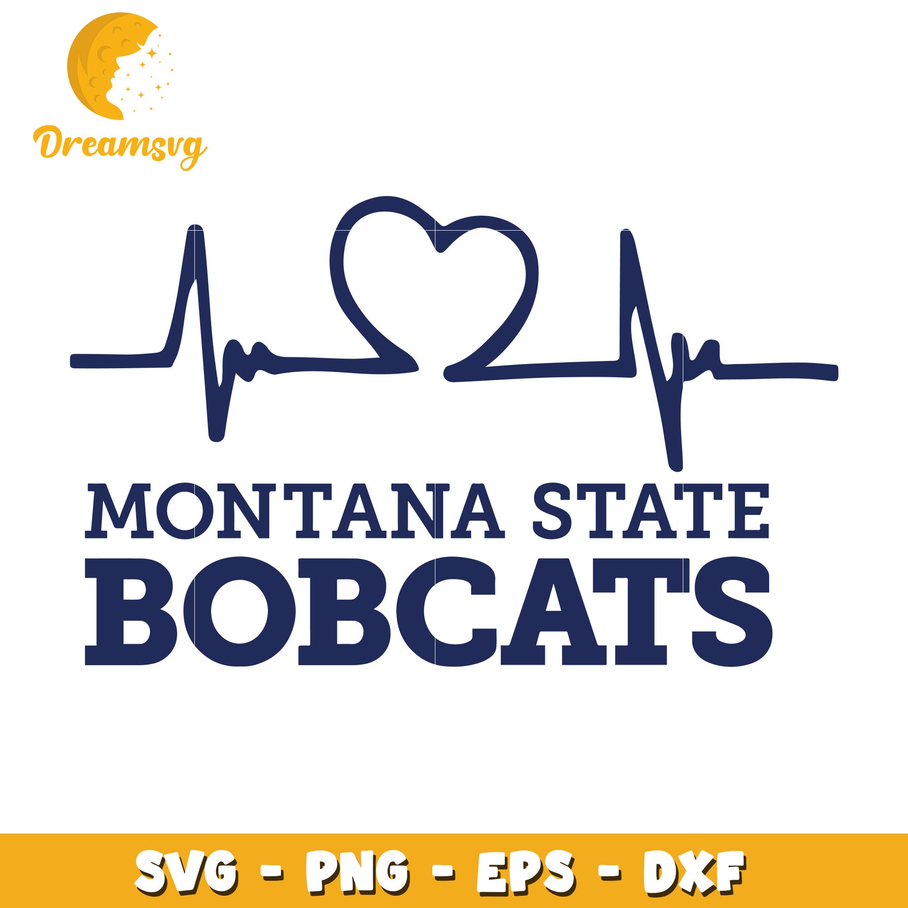 Montana State Bobcats Heartbeat SVG Design for Crafting Fans