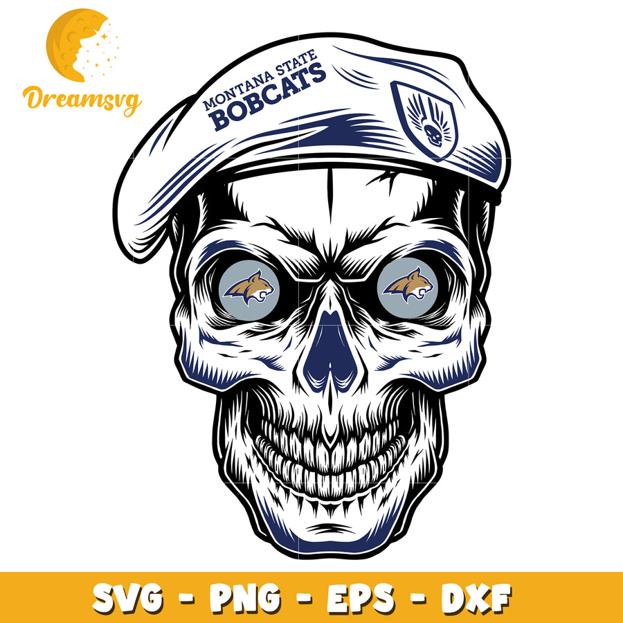 Montana State Bobcats Skull SVG Cut File