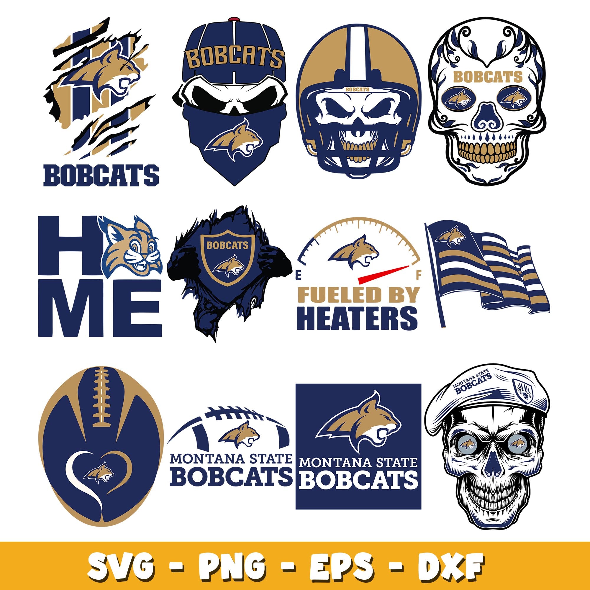 Montana state bobcats Skull Bundle svg, Montana state bobcats logo svg ...