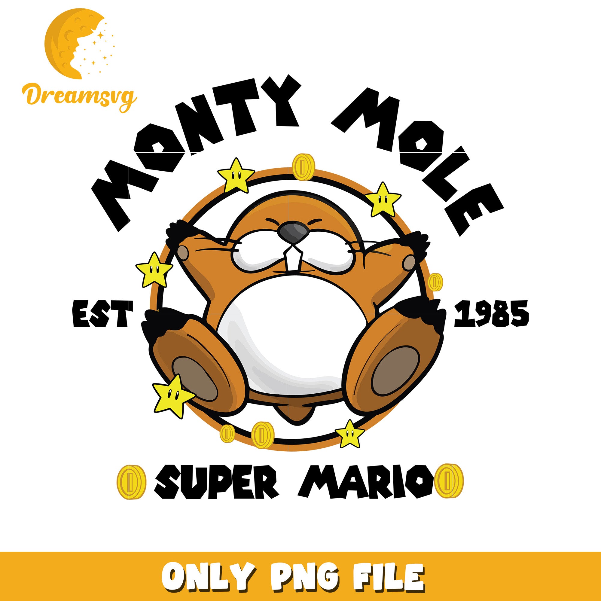 Monty mole super mario est 1985 png, super mario characters png, vintage mario design png