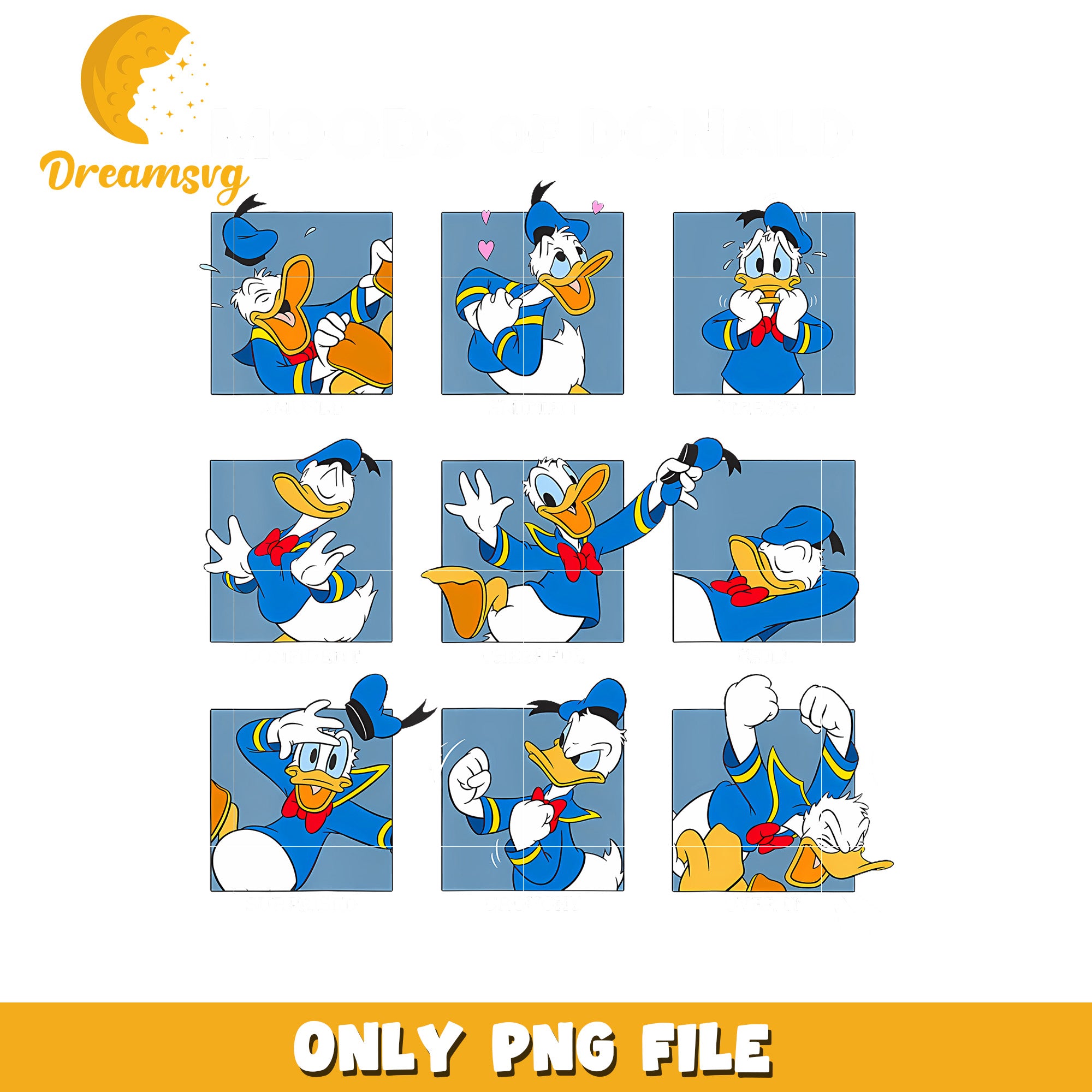 Moods Of Donald Duck png, halloween season png, donald png