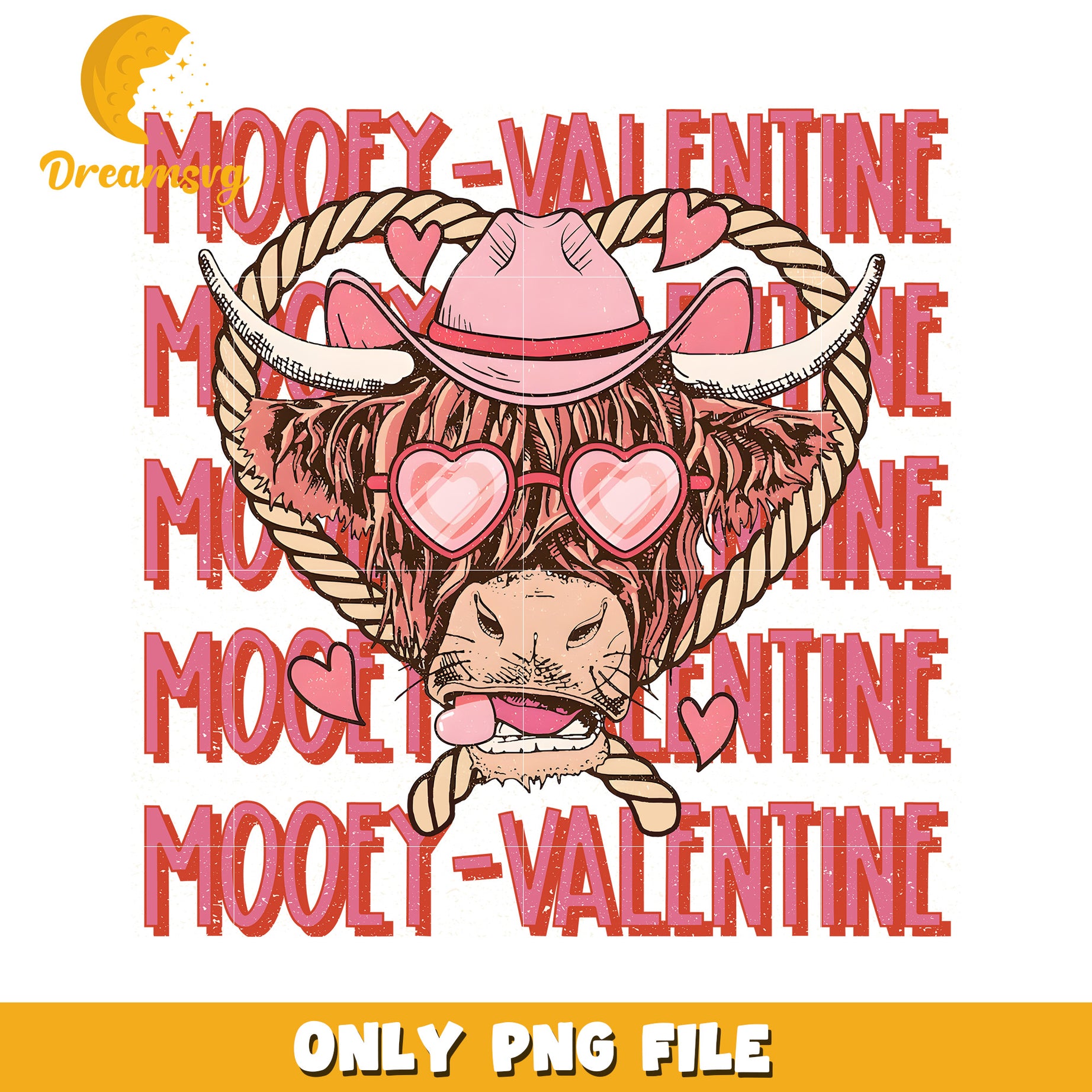 Mooey Valentine Cow PNG Design