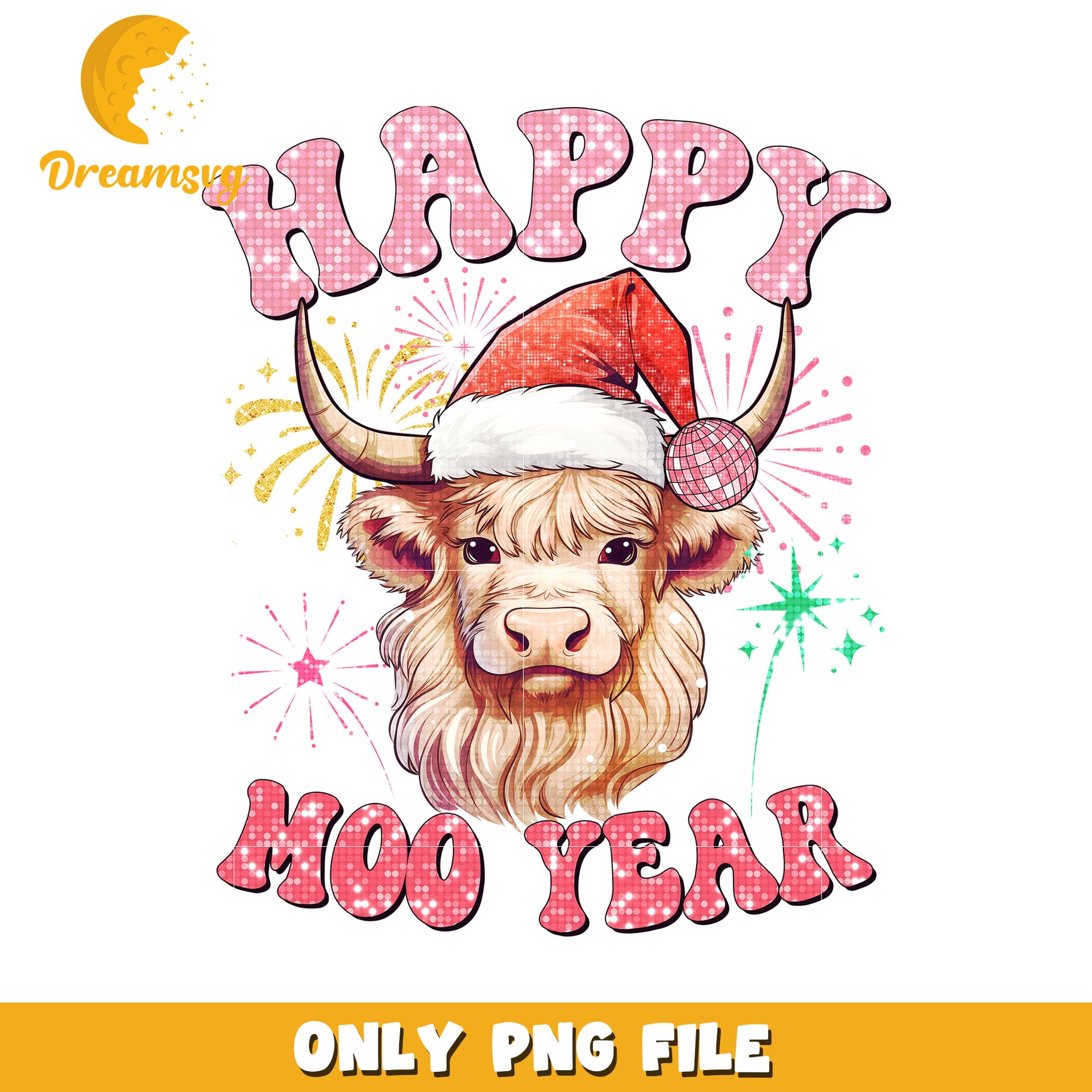 Moo year png, merry christmas​ png, christmas bell png