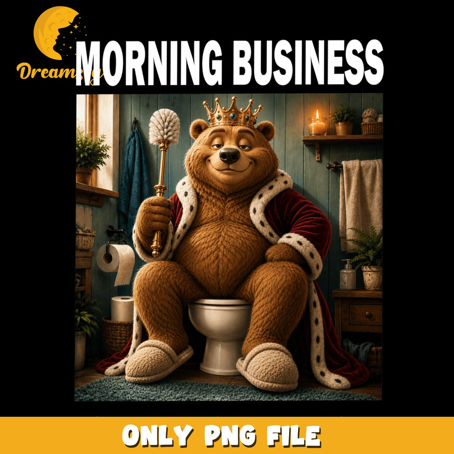Morning Bear PNG, Bathroom Humor, Fun Design PNG