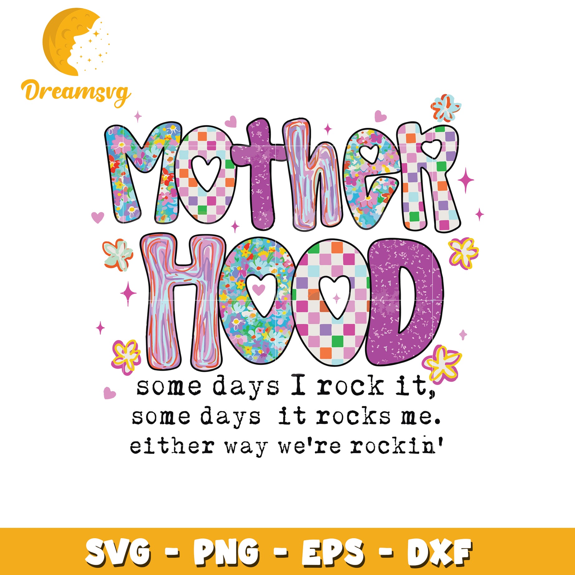 Motherhood SVG Cut File Mothers Day Design