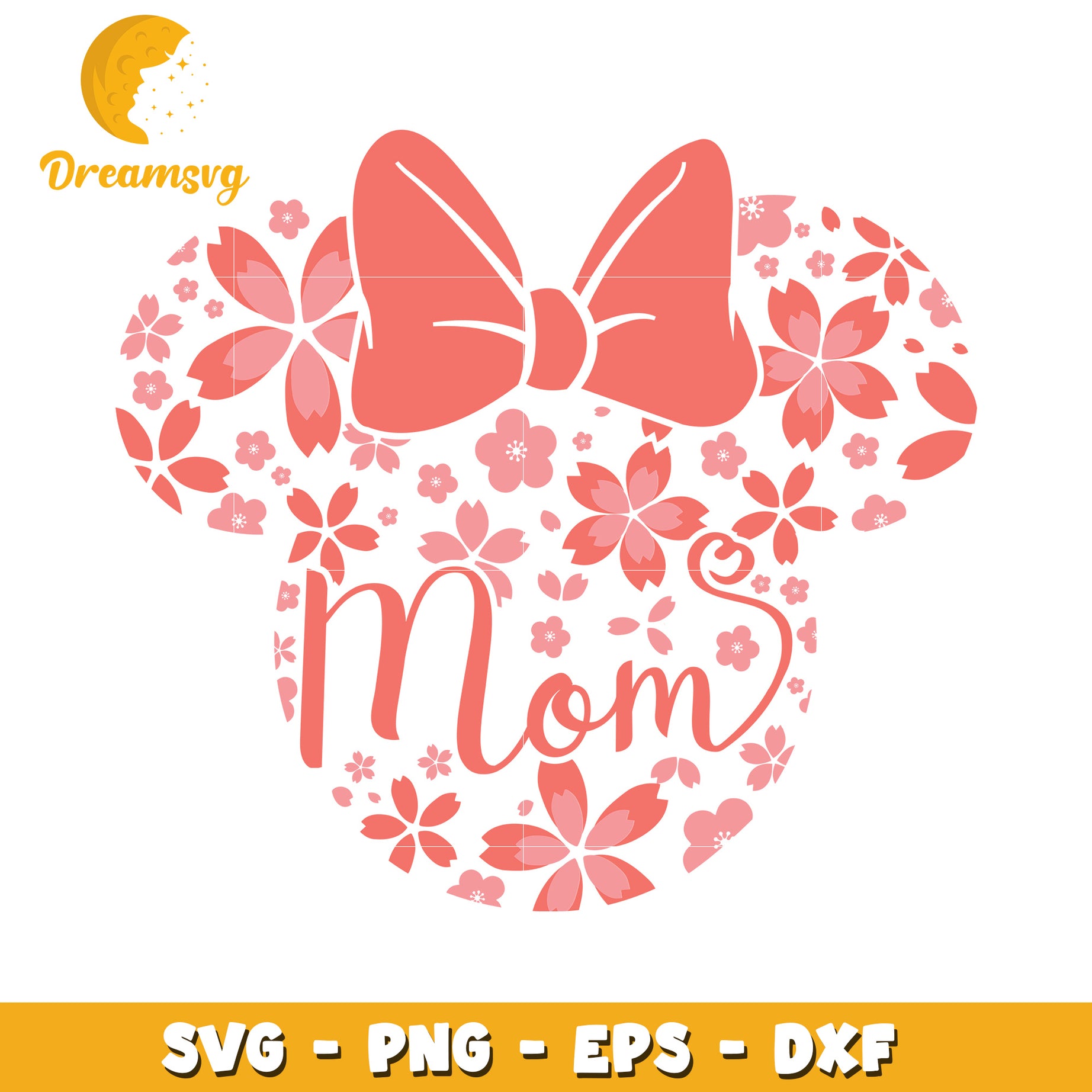 Mothers Day SVG Cut File Cherry Blossom Mom