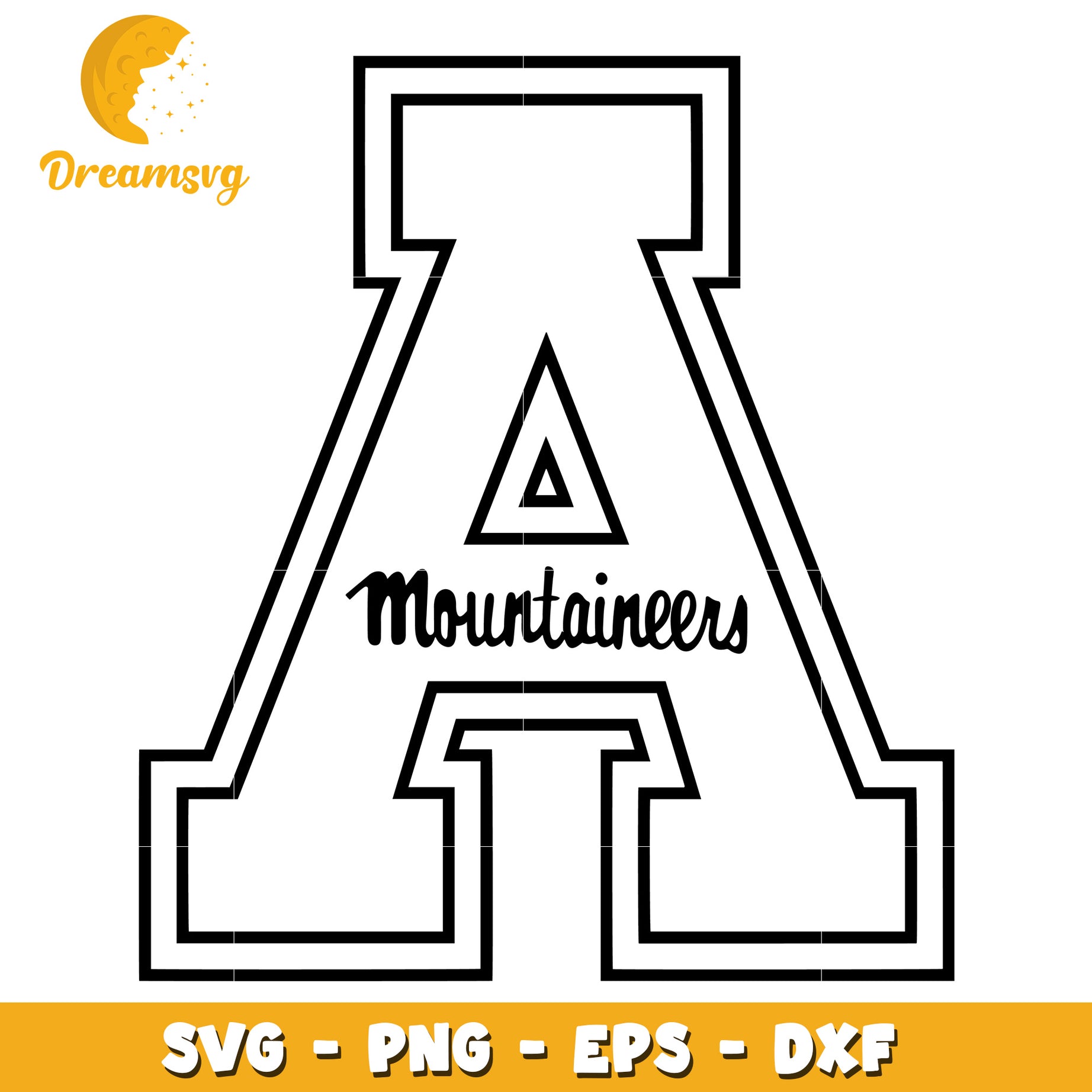 Mountaineers Letter A SVG PNG EPS DXF