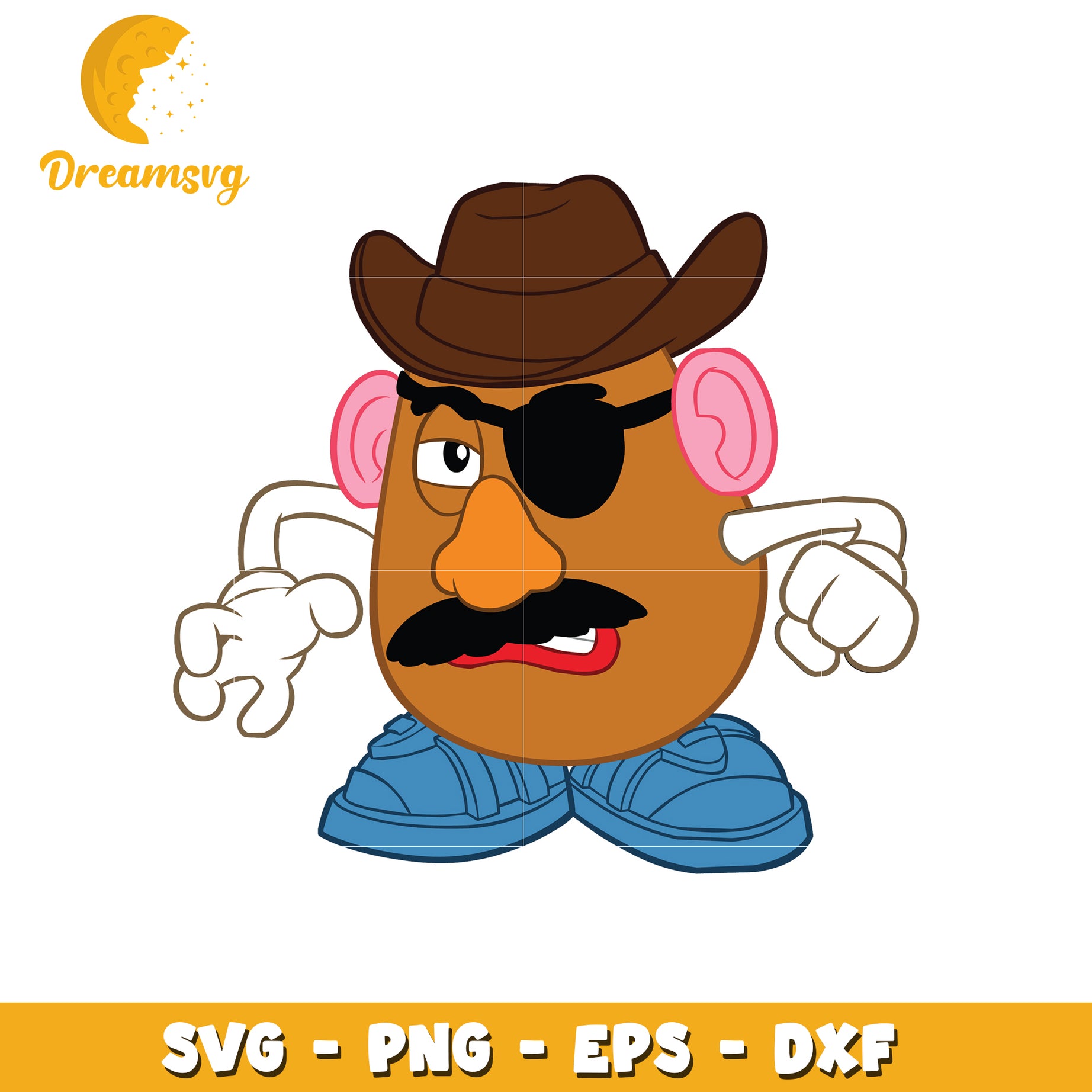 Mr Potato Head Cowboy SVG PNG EPS DXF