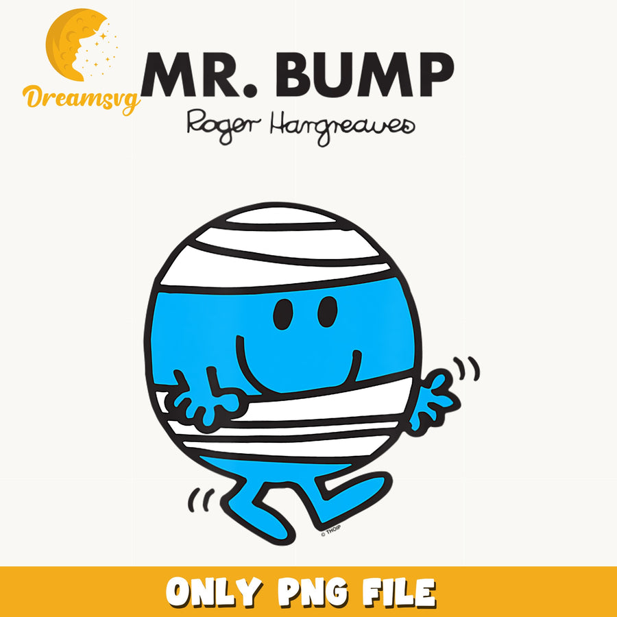 Mr Bump PNG, Mr Men Roger Hargreaves, Blue Character PNG