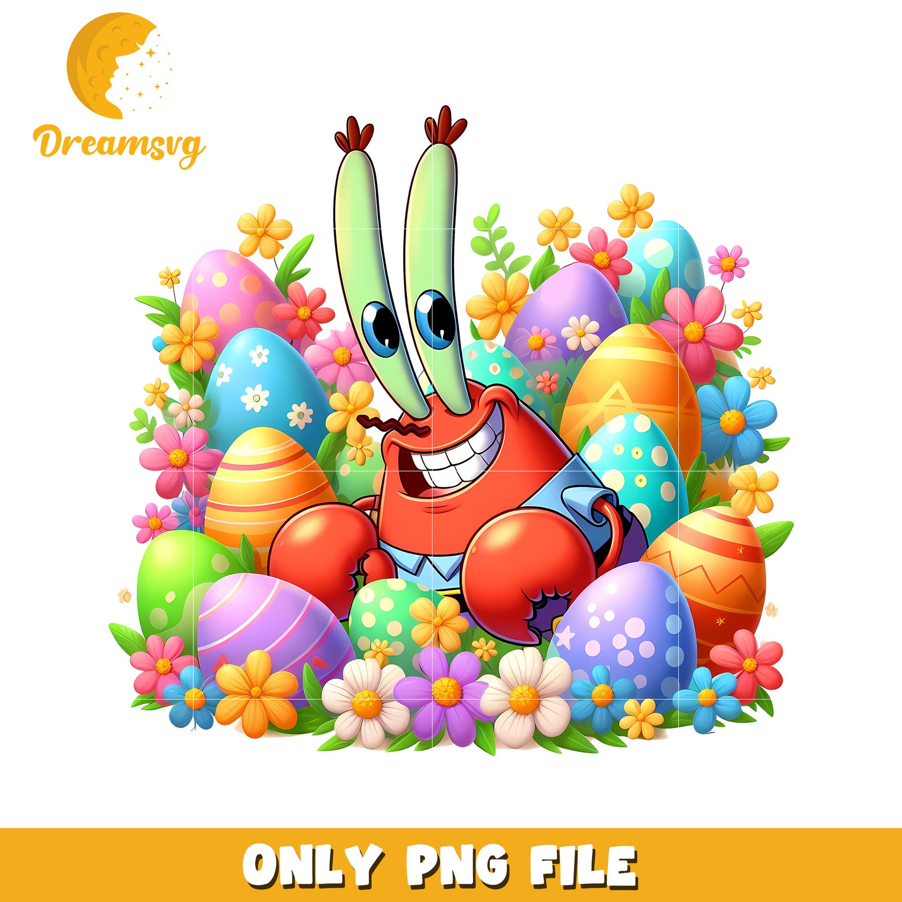 Mr krabs easter bunny png, easter day png, cartoon png