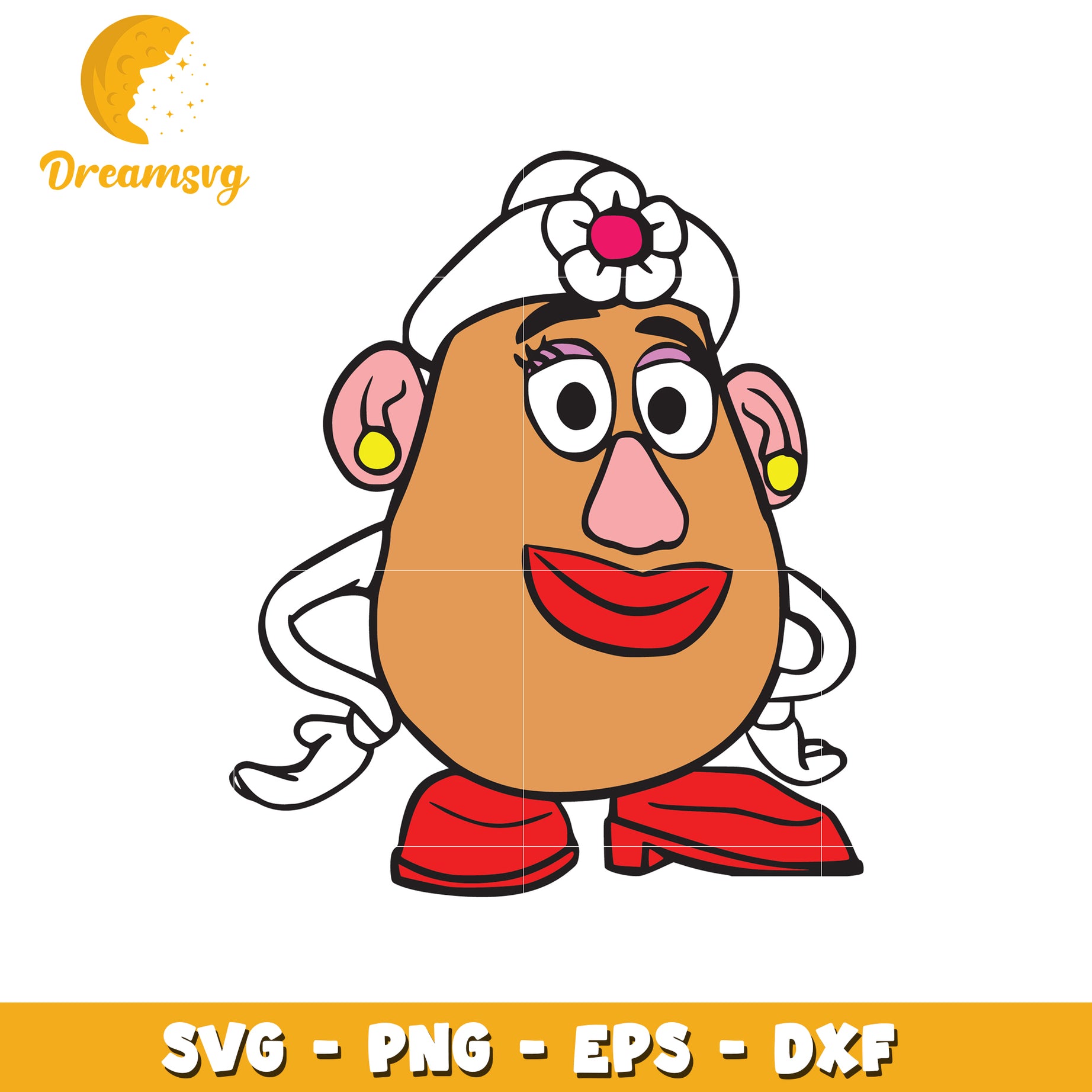 Mrs Potato Head SVG PNG EPS DXF Cut File