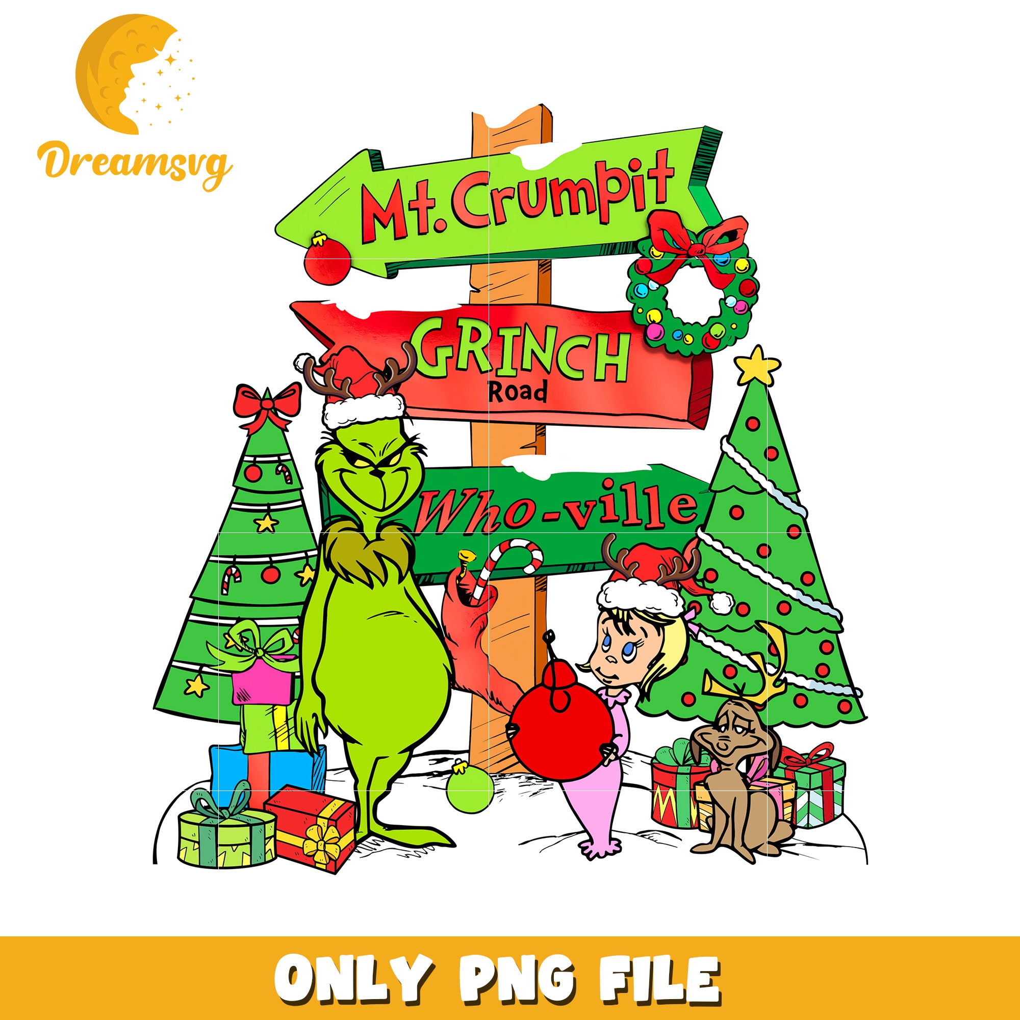 Mt crupit png, spirit christmas png, grinchy png