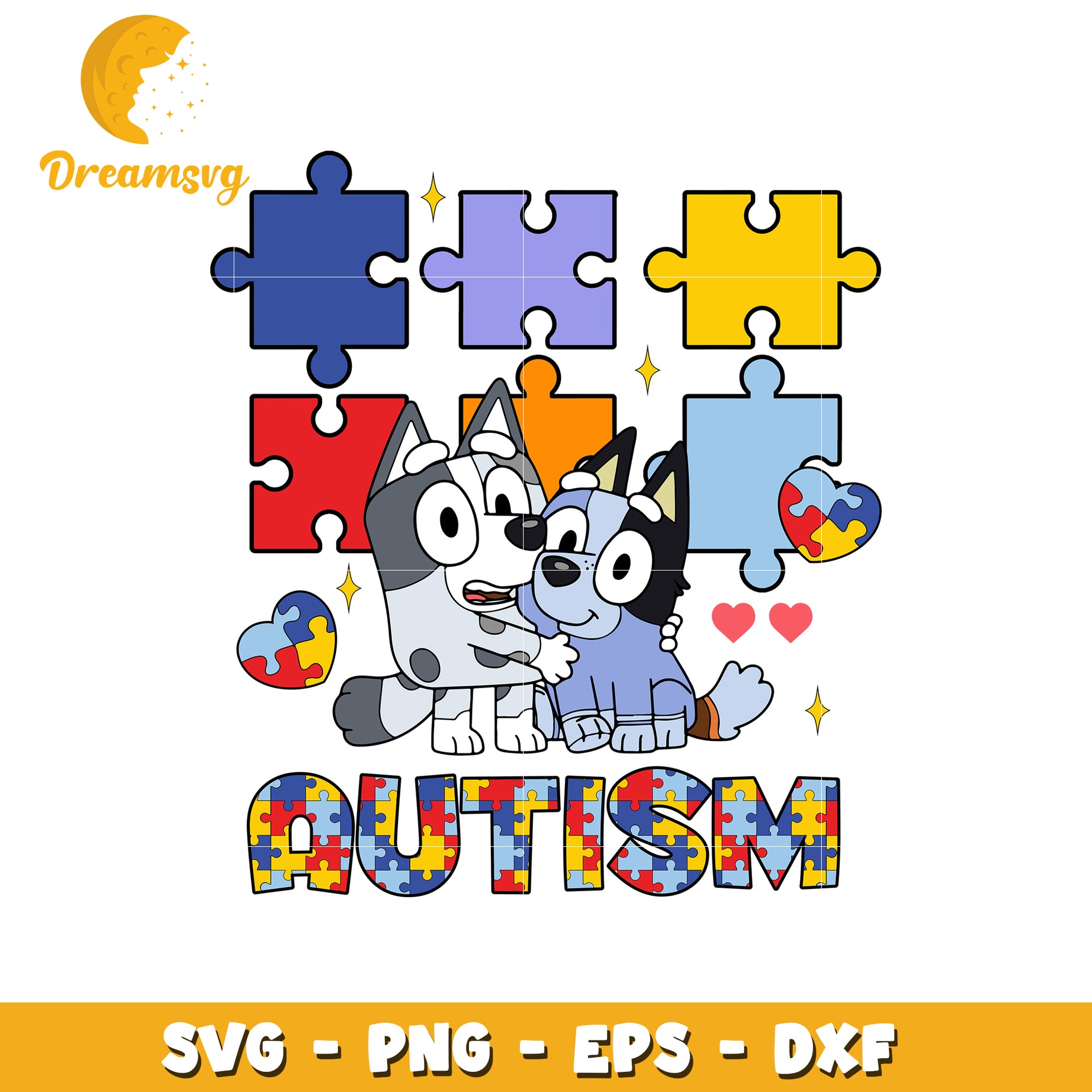 Muffin and bluey autism svg, autism awareness svg, bluey svg