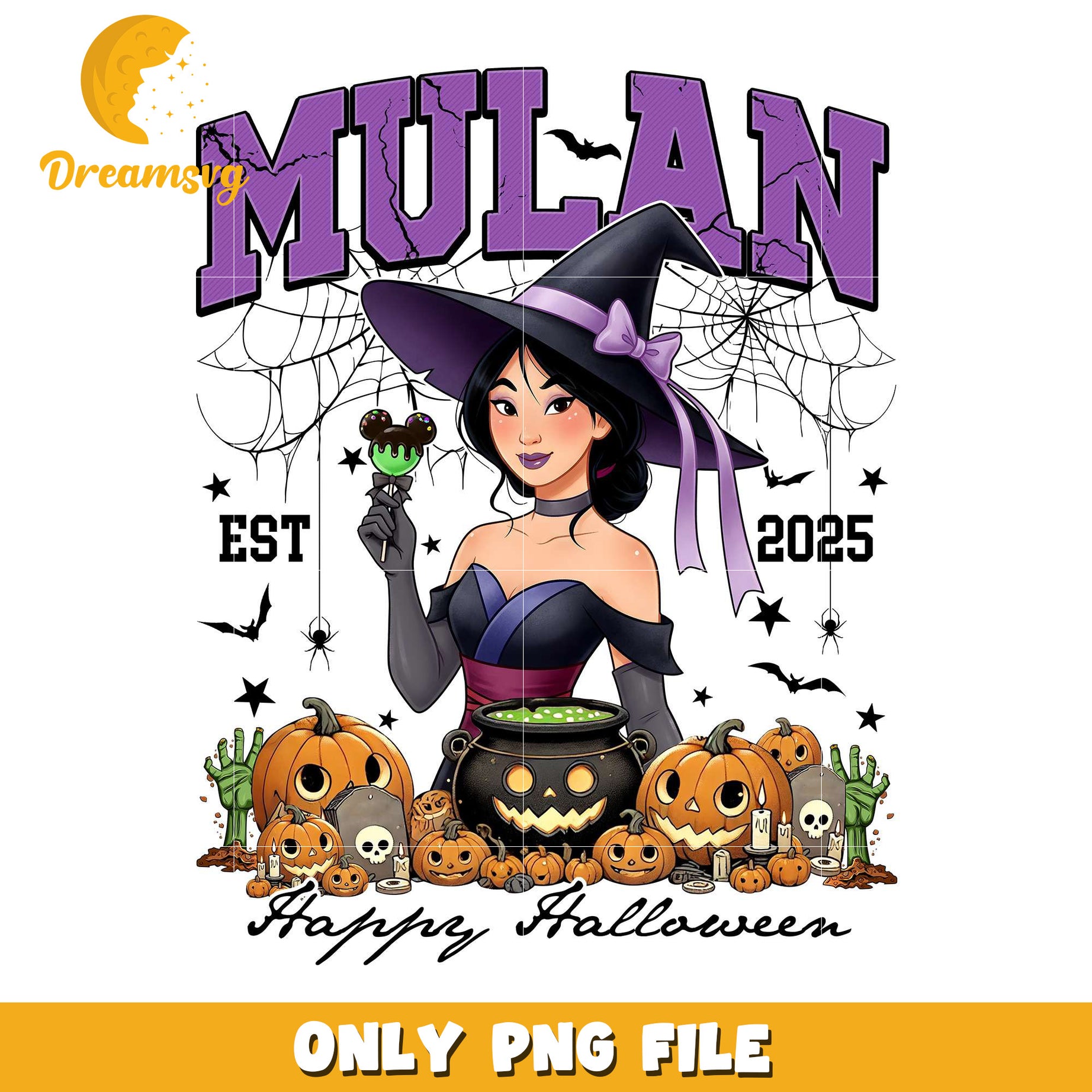 Mulan halloween png, halloween characters​ png, halloween design png