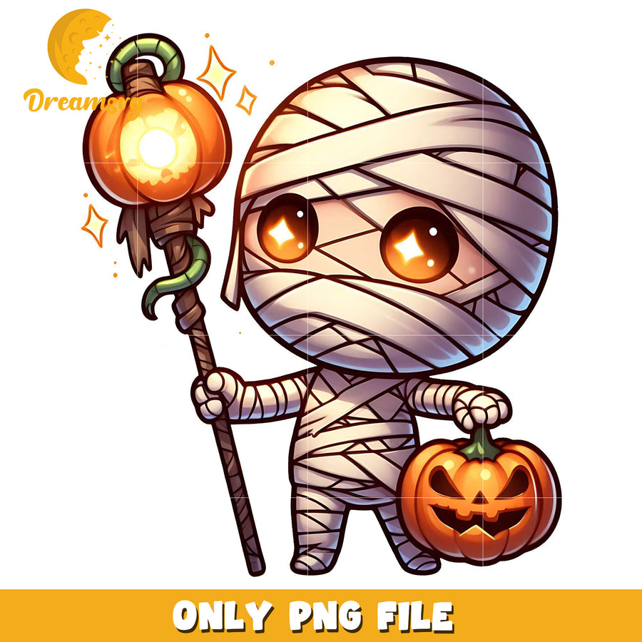 Mummy baby png, trick oe treat png, halloween era png