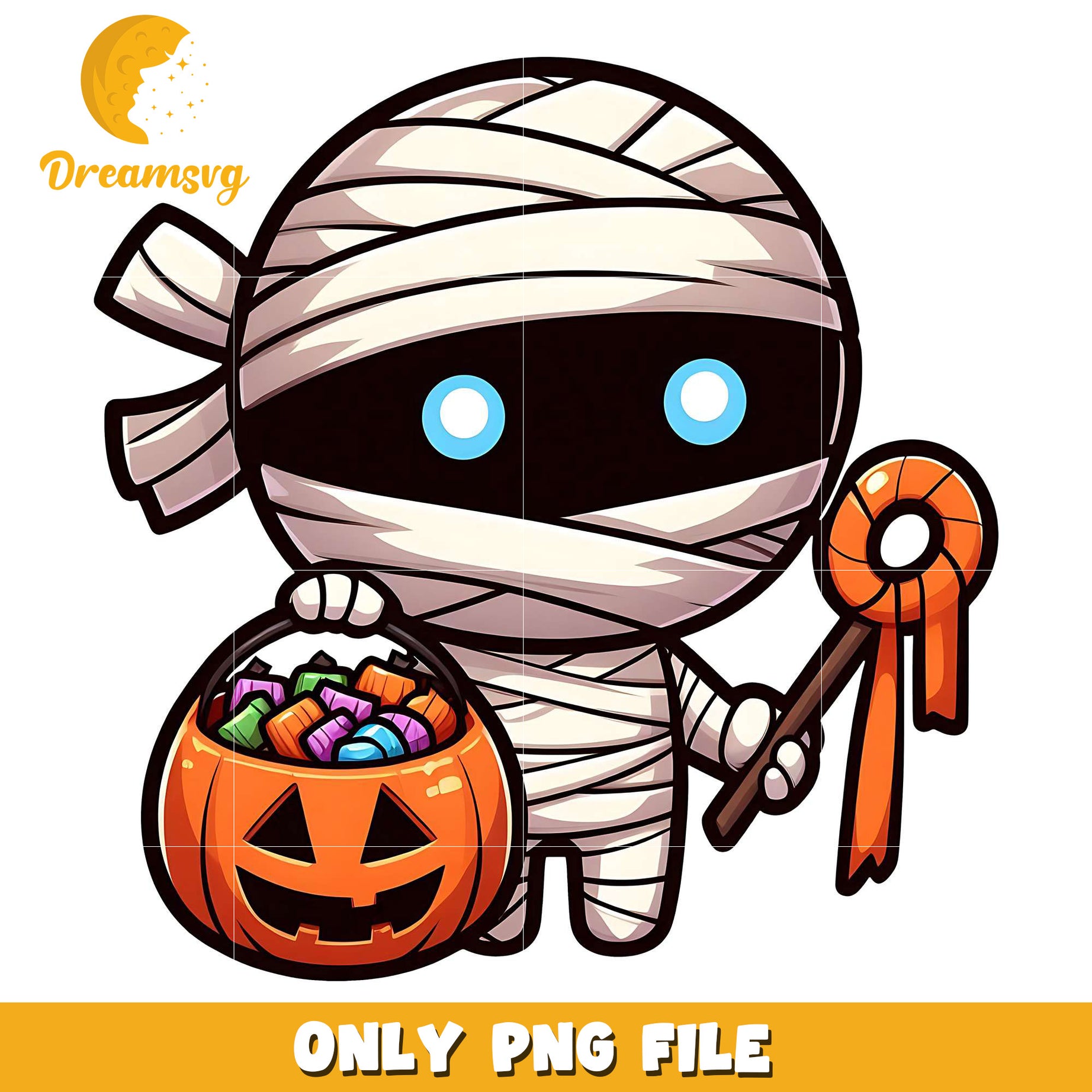 Mummy halloween png, trick oe treat png, halloween era png