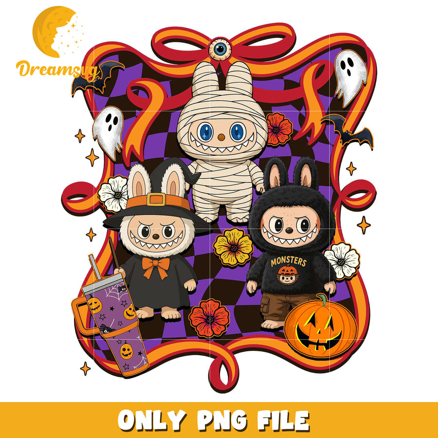 Mummy labubu png, halloween costumes​ png, trick or treat png