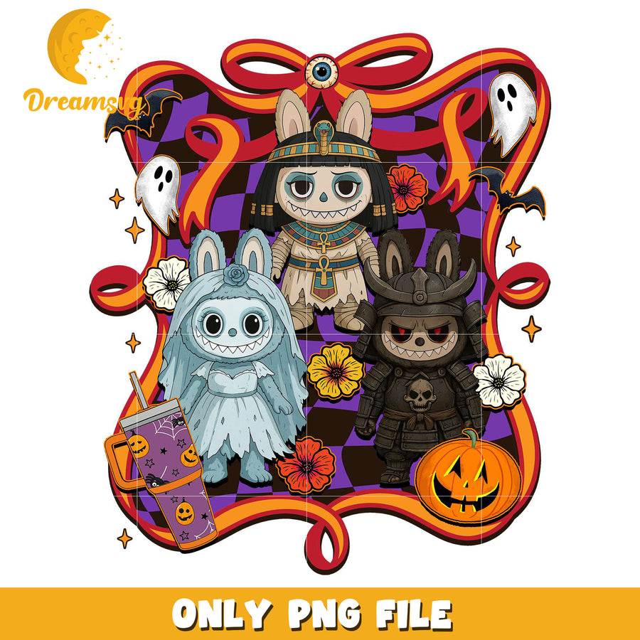 Mummy samurai labubu png, halloween costumes​ png, trick or treat png