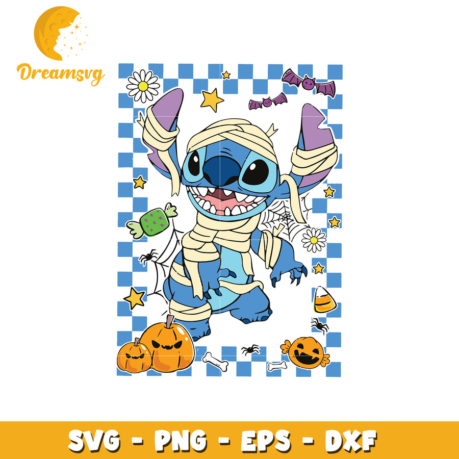 Mummy  stitch svg, halloween candy svg, halloween characters svg