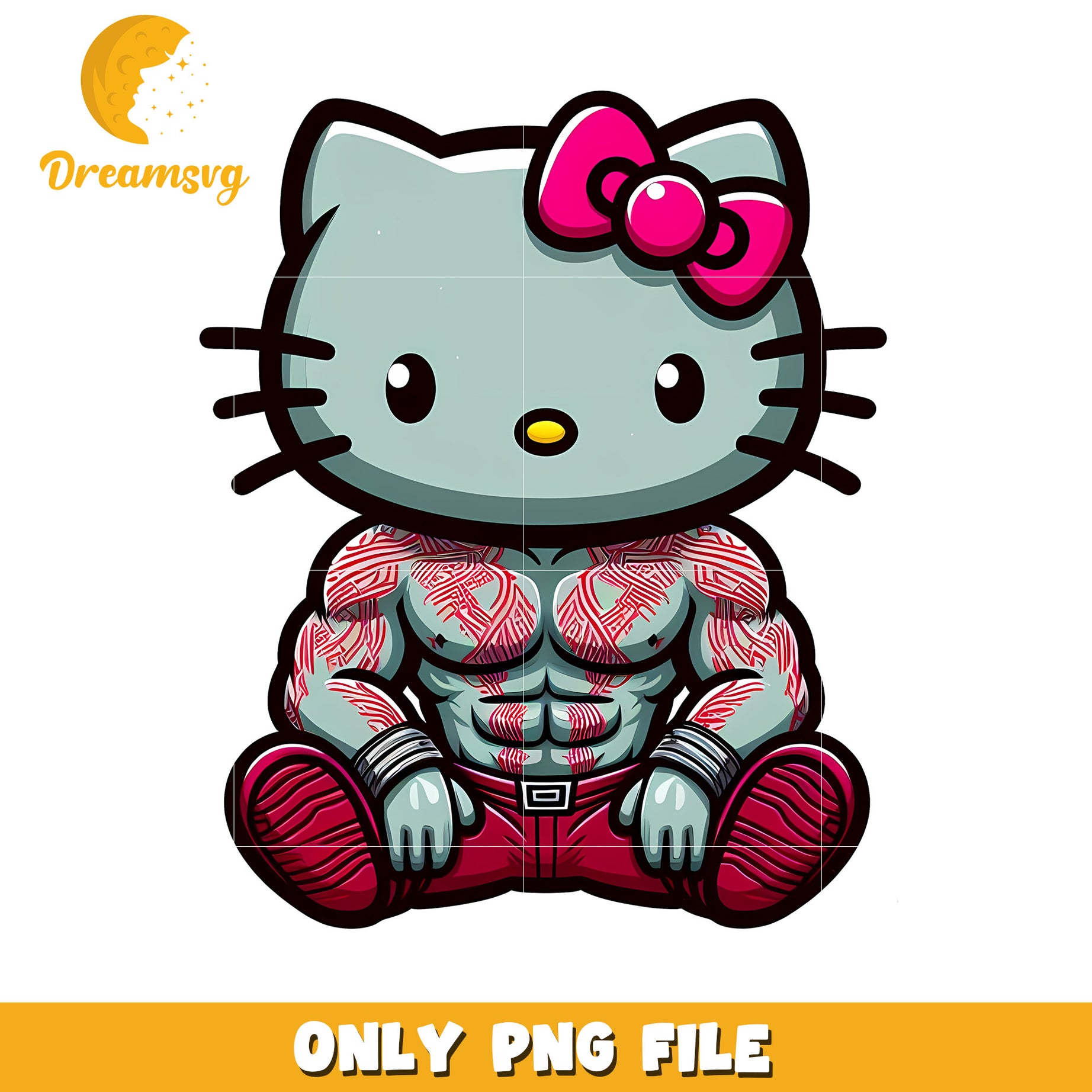 Muscular Hello Kitty PNG Image