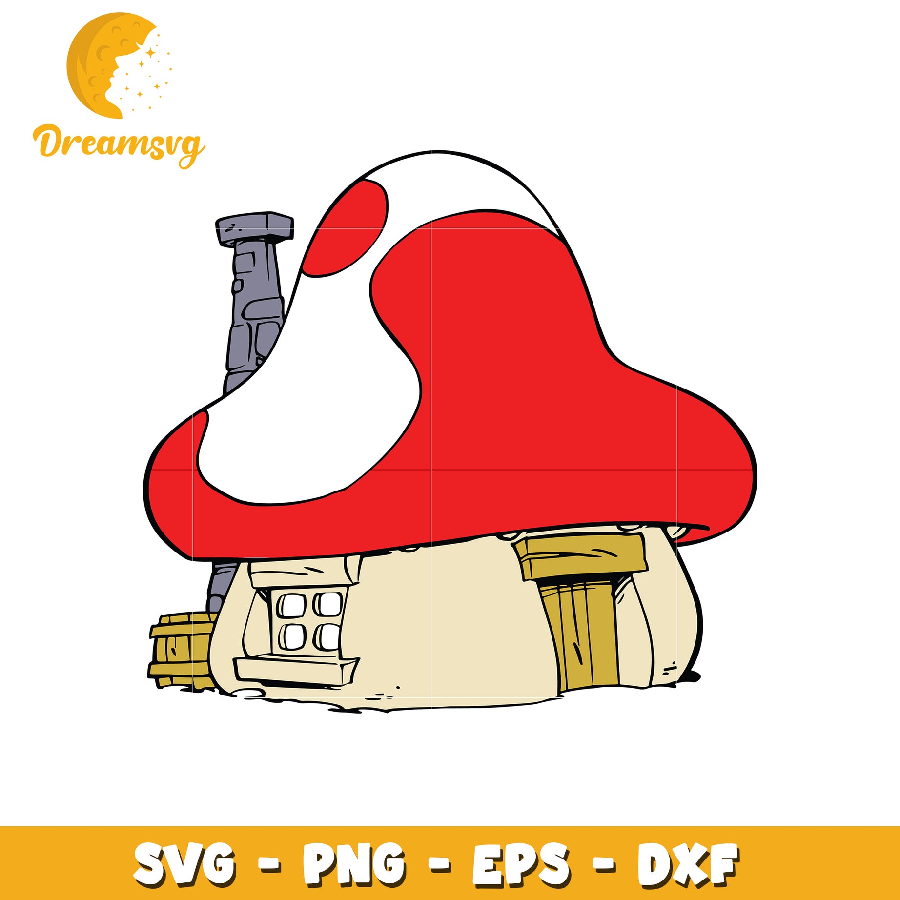 Mushroom House SVG PNG EPS DXF Cut File