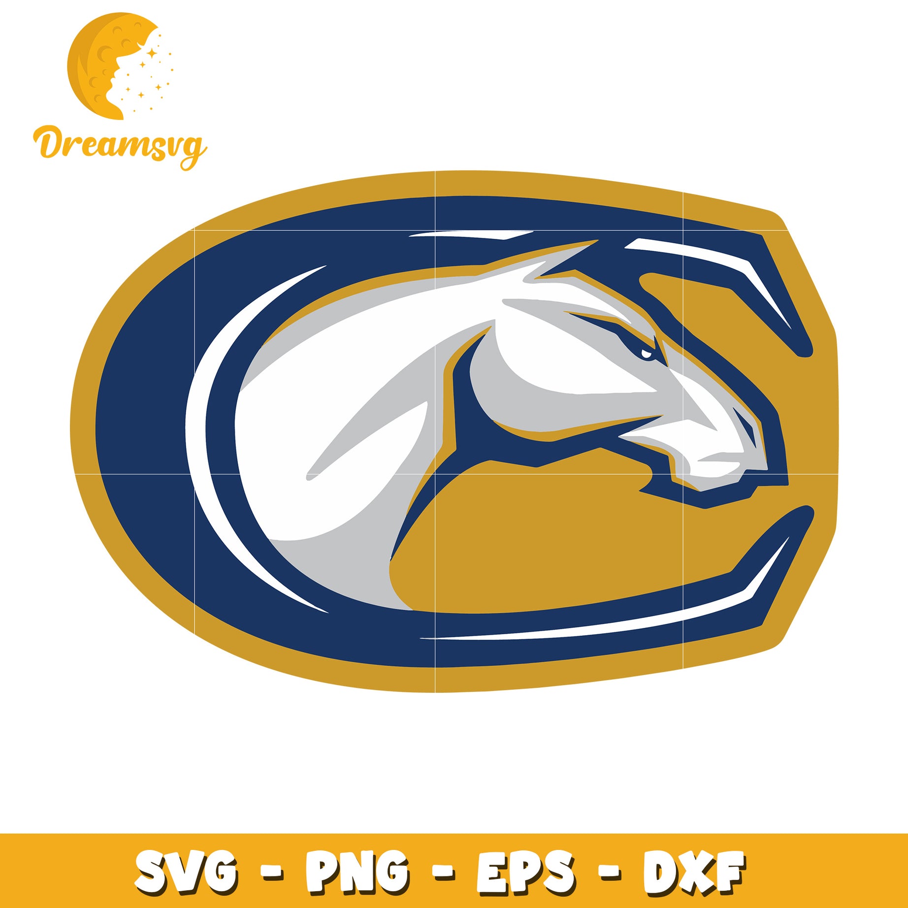 Mustang Head SVG PNG EPS DXF Cut File