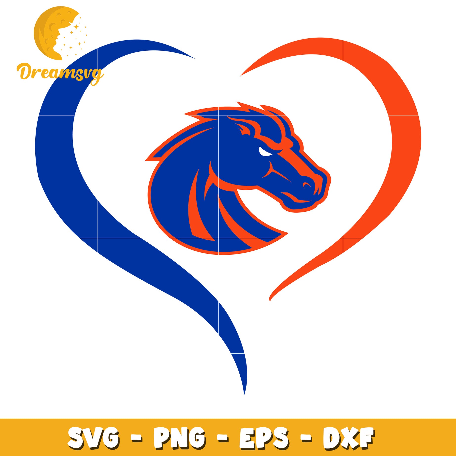 Mustang Heart SVG PNG EPS DXF Files