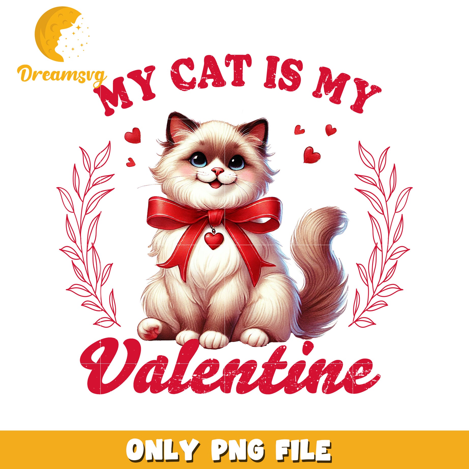 My Cat is My Valentine PNG