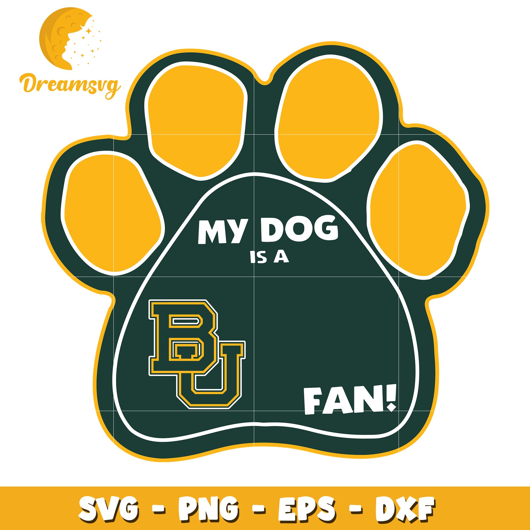 My Dog Is A BU Fan Paw Print SVG