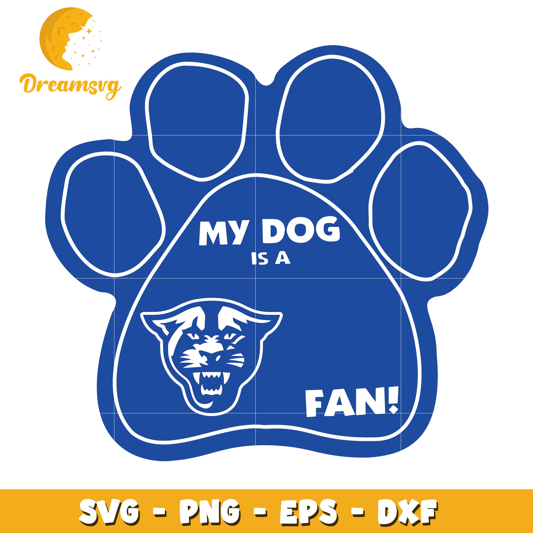 My Dog Is A Fan Paw Print SVG Cut File