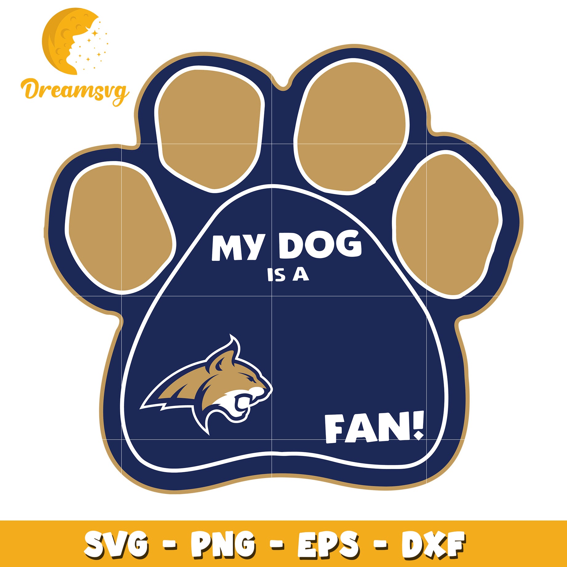 My Dog Is A Fan Paw Print SVG PNG EPS DXF