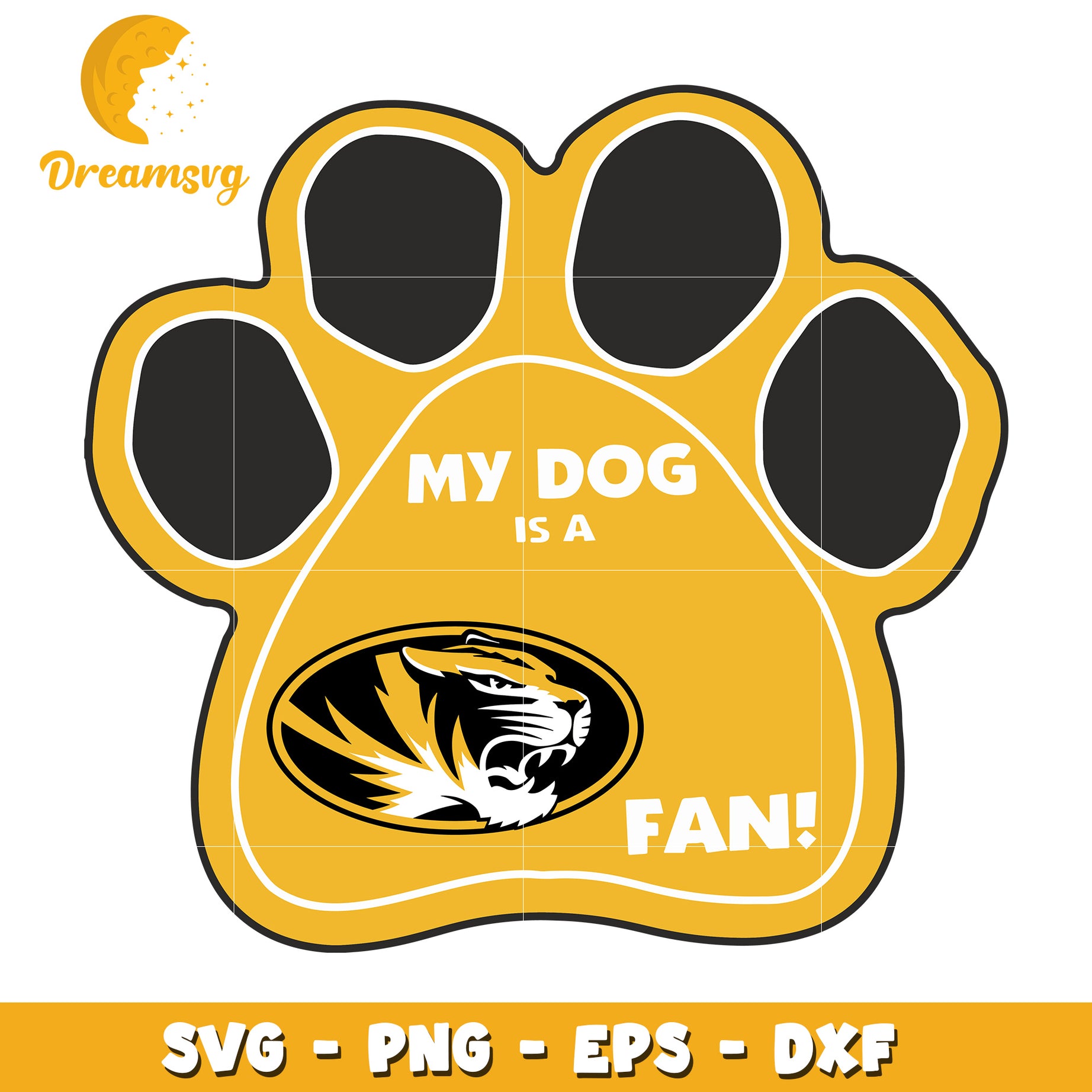 My Dog Is A Fan Paw Print SVG